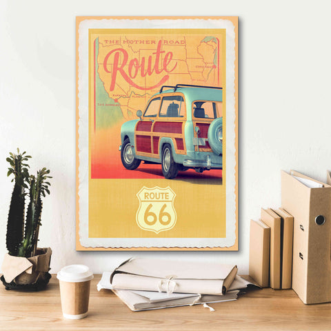Image of 'Route 66 Vintage Travel' by Edward M. Fielding, Giclee Canvas Wall Art,18x26