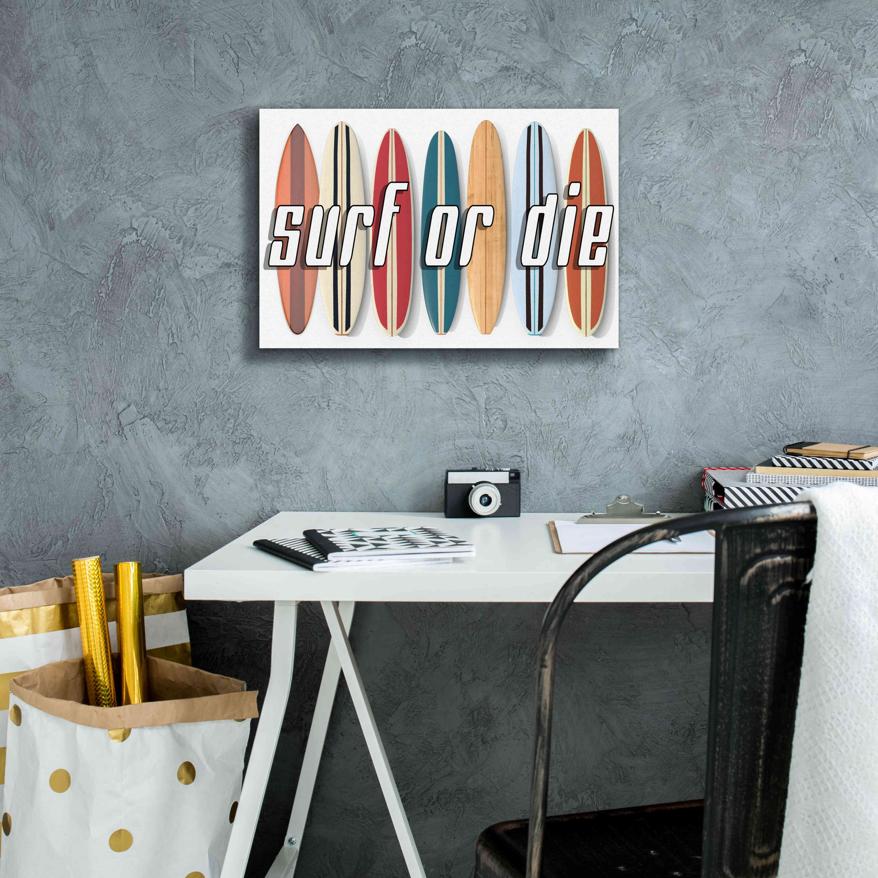 'Surf of Die' by Edward M. Fielding, Giclee Canvas Wall Art,18x12