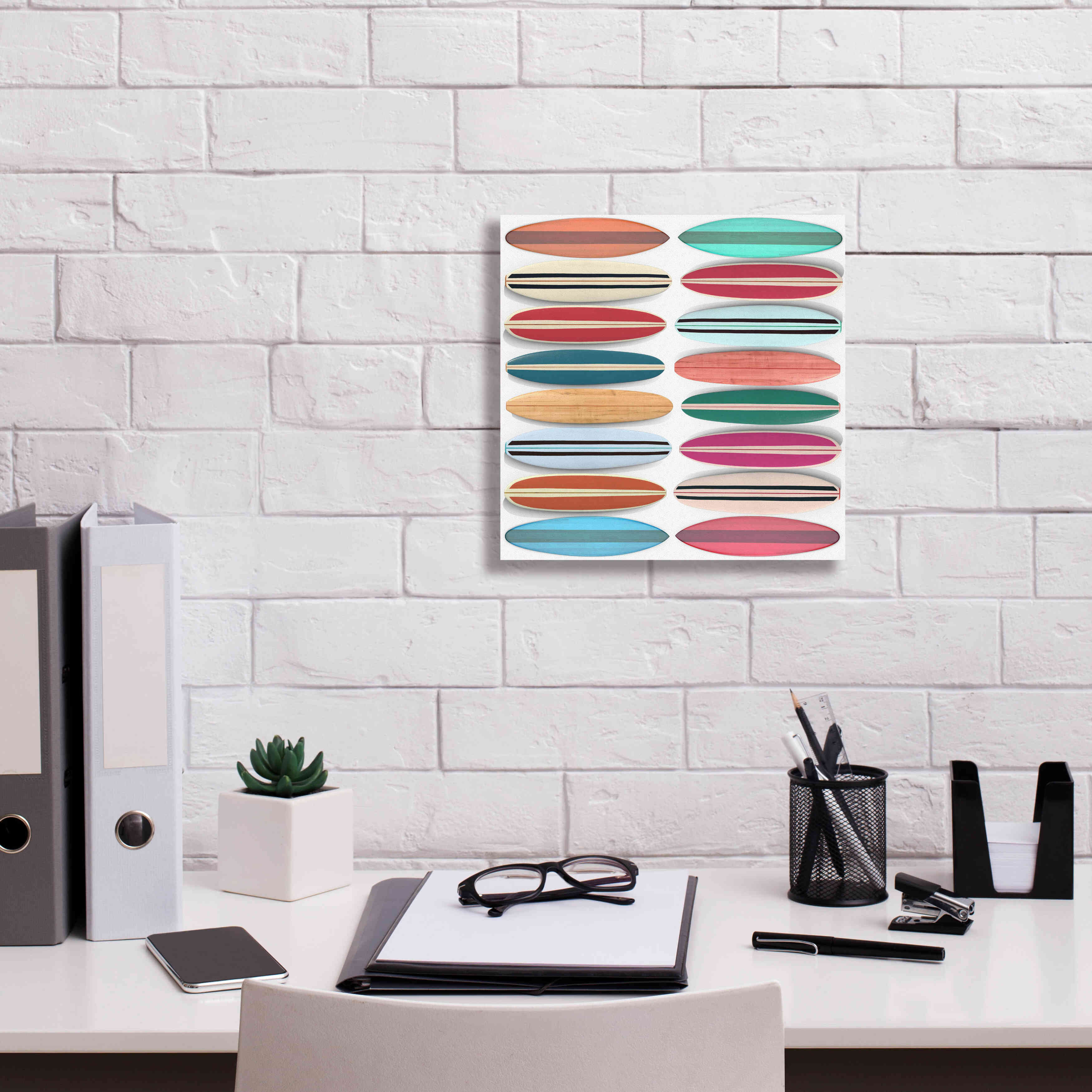 'Surfboard Pattern' by Edward M. Fielding, Giclee Canvas Wall Art,12x12