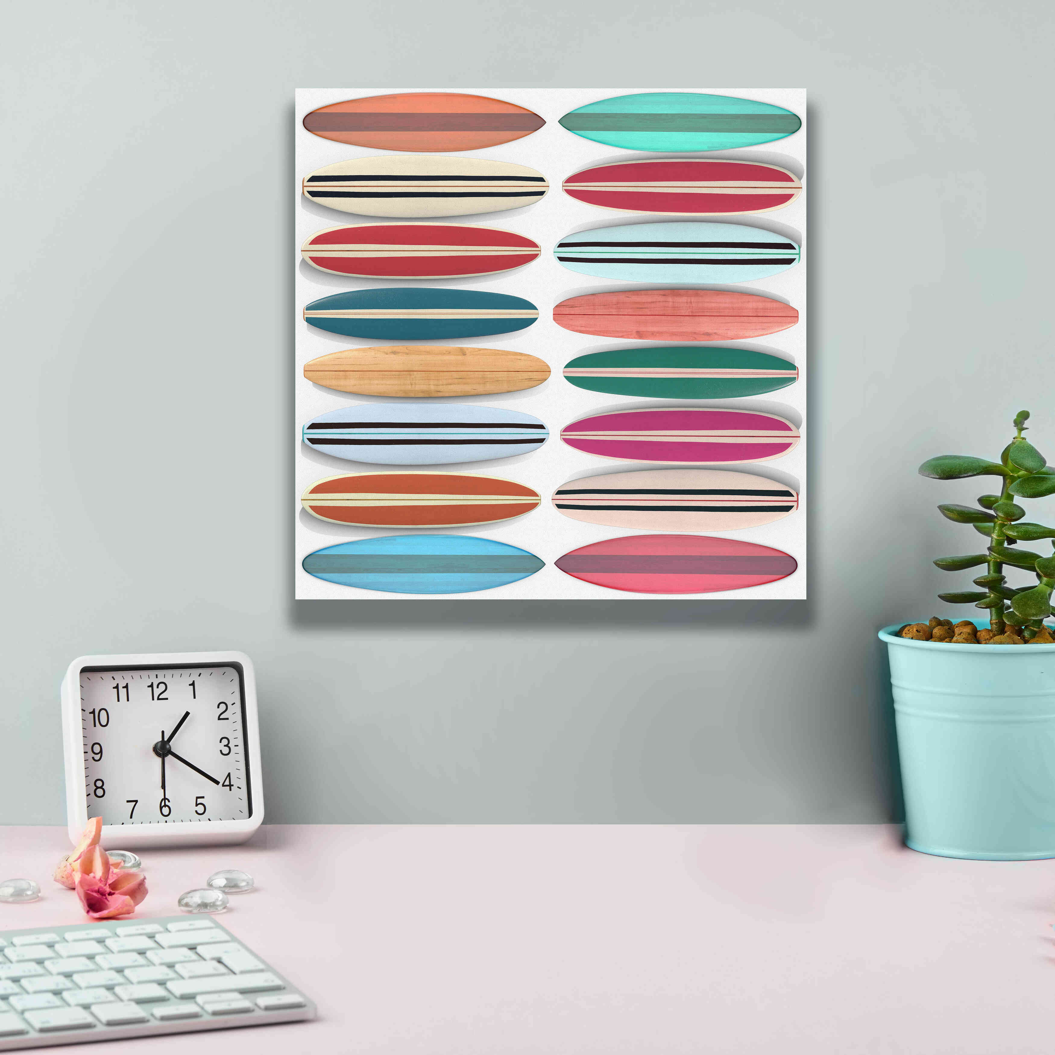 'Surfboard Pattern' by Edward M. Fielding, Giclee Canvas Wall Art,12x12