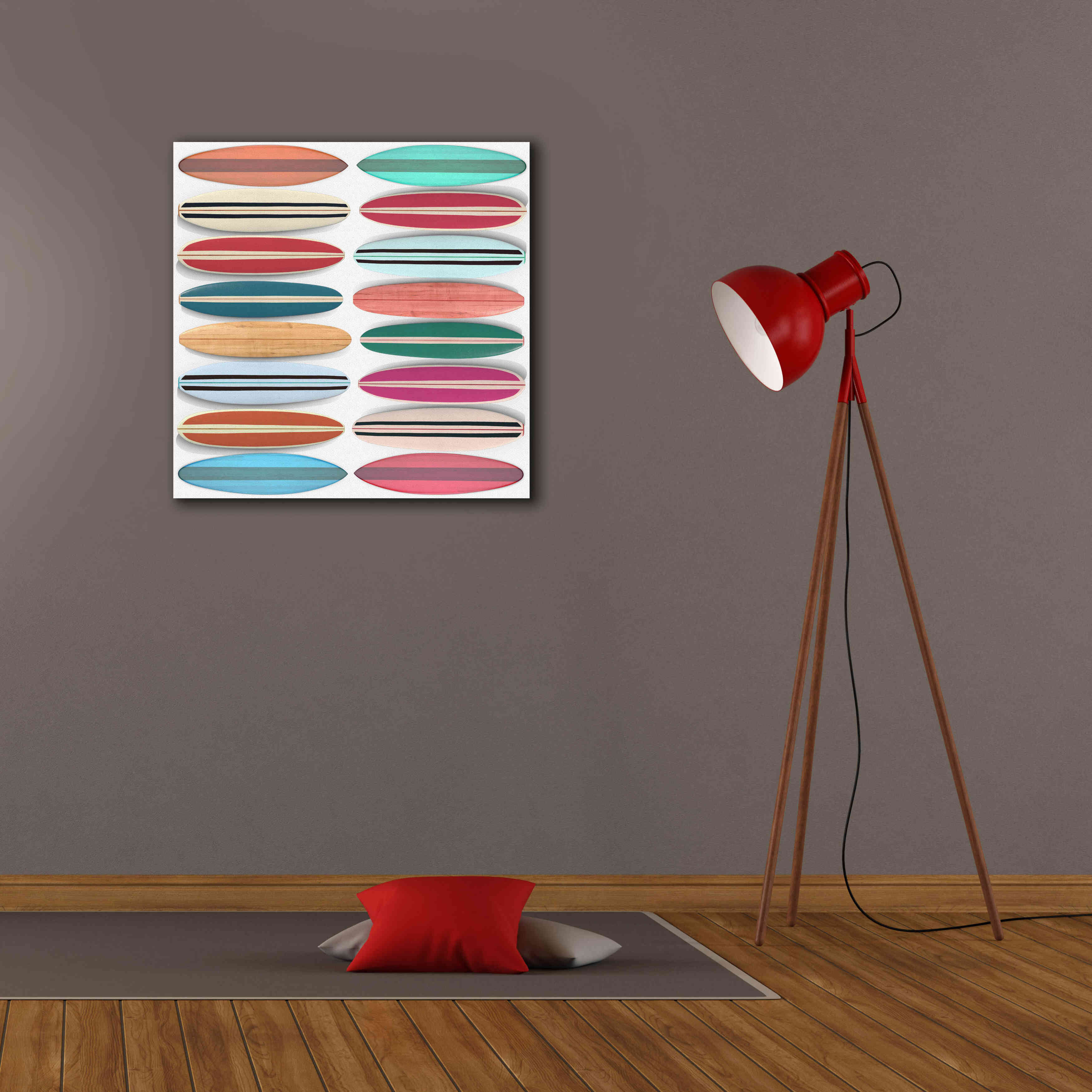 'Surfboard Pattern' by Edward M. Fielding, Giclee Canvas Wall Art,26x26