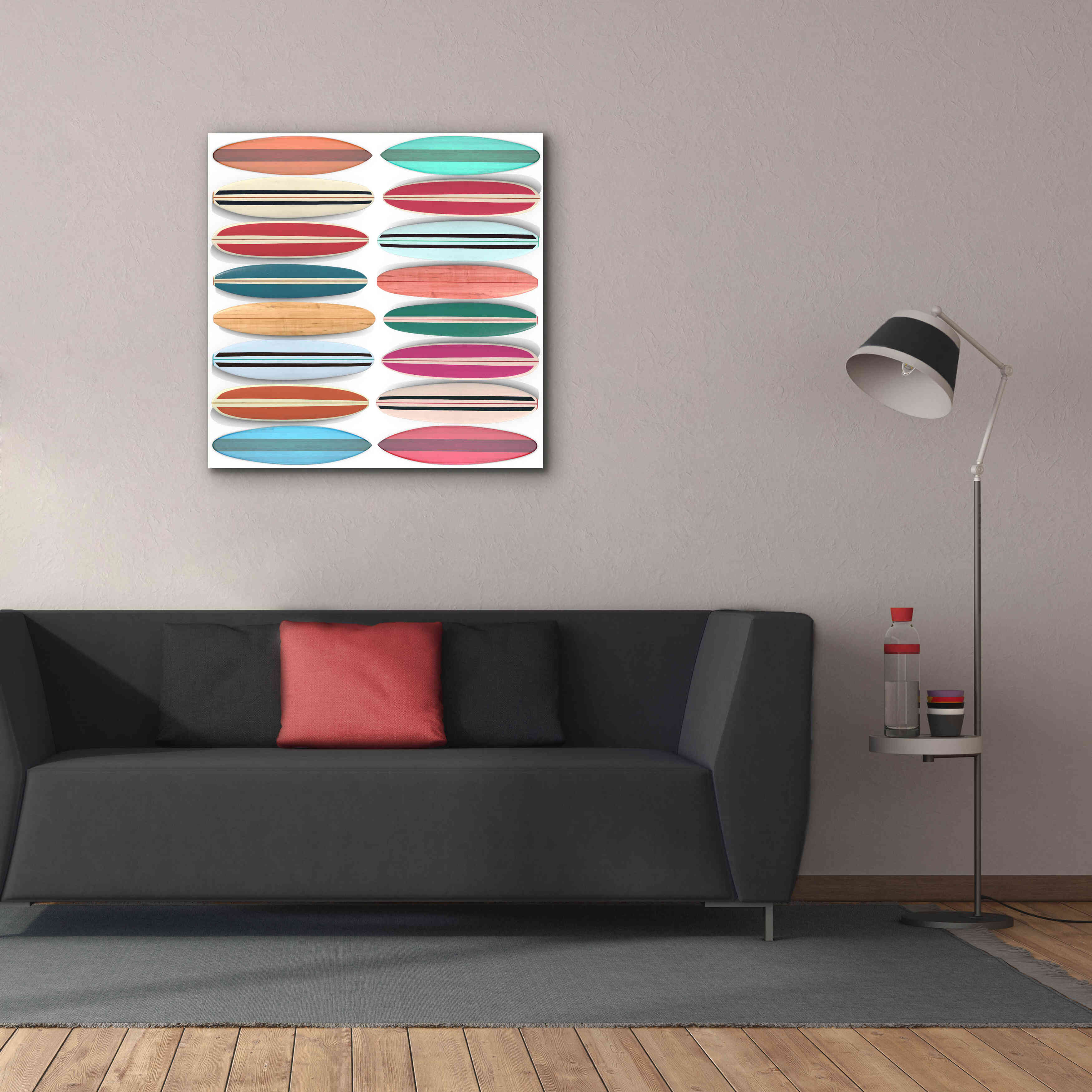 'Surfboard Pattern' by Edward M. Fielding, Giclee Canvas Wall Art,37x37