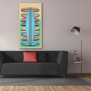 'Surfboards - Red' by Edward M. Fielding, Giclee Canvas Wall Art,30x60