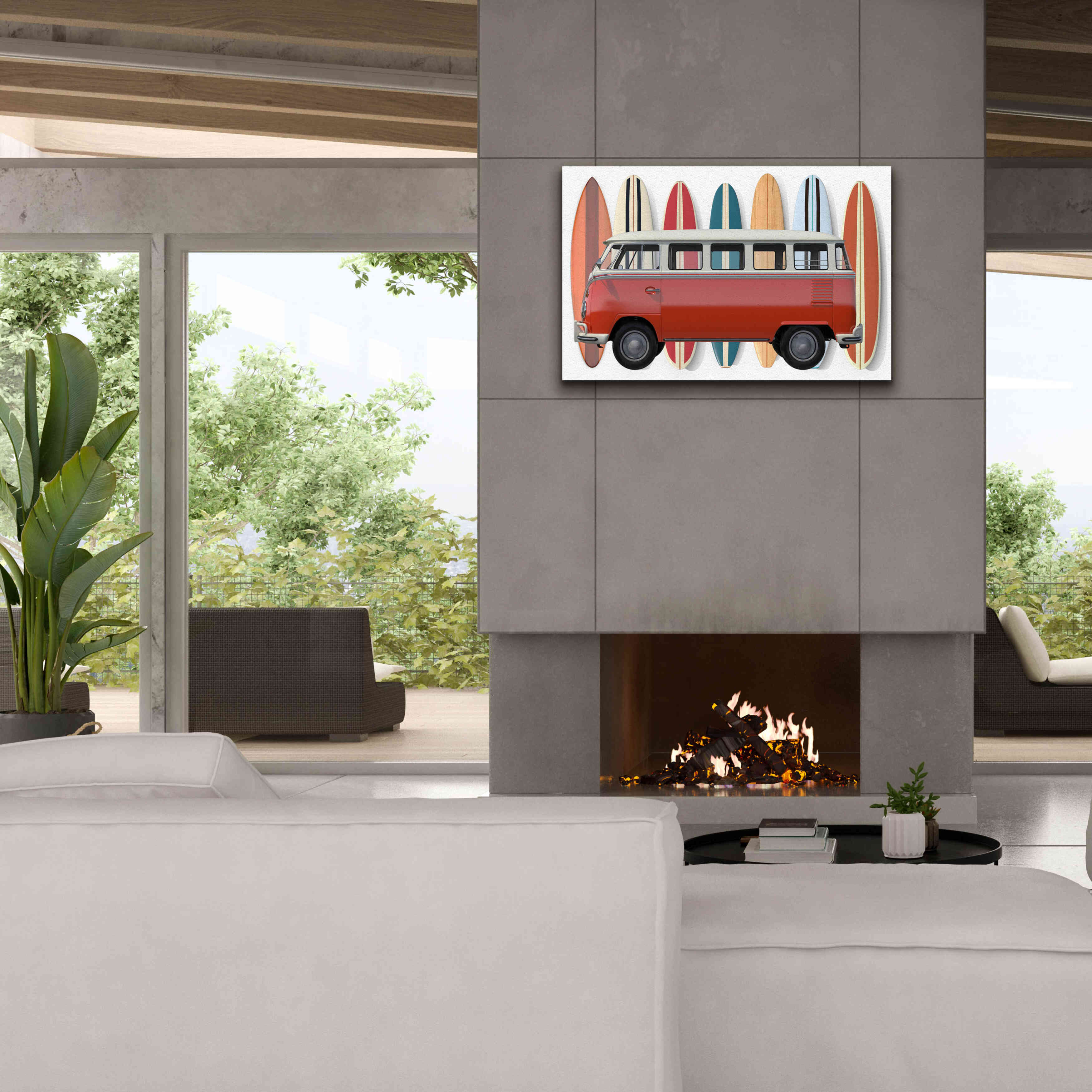 'Surfer Van' by Edward M. Fielding, Giclee Canvas Wall Art,40x26