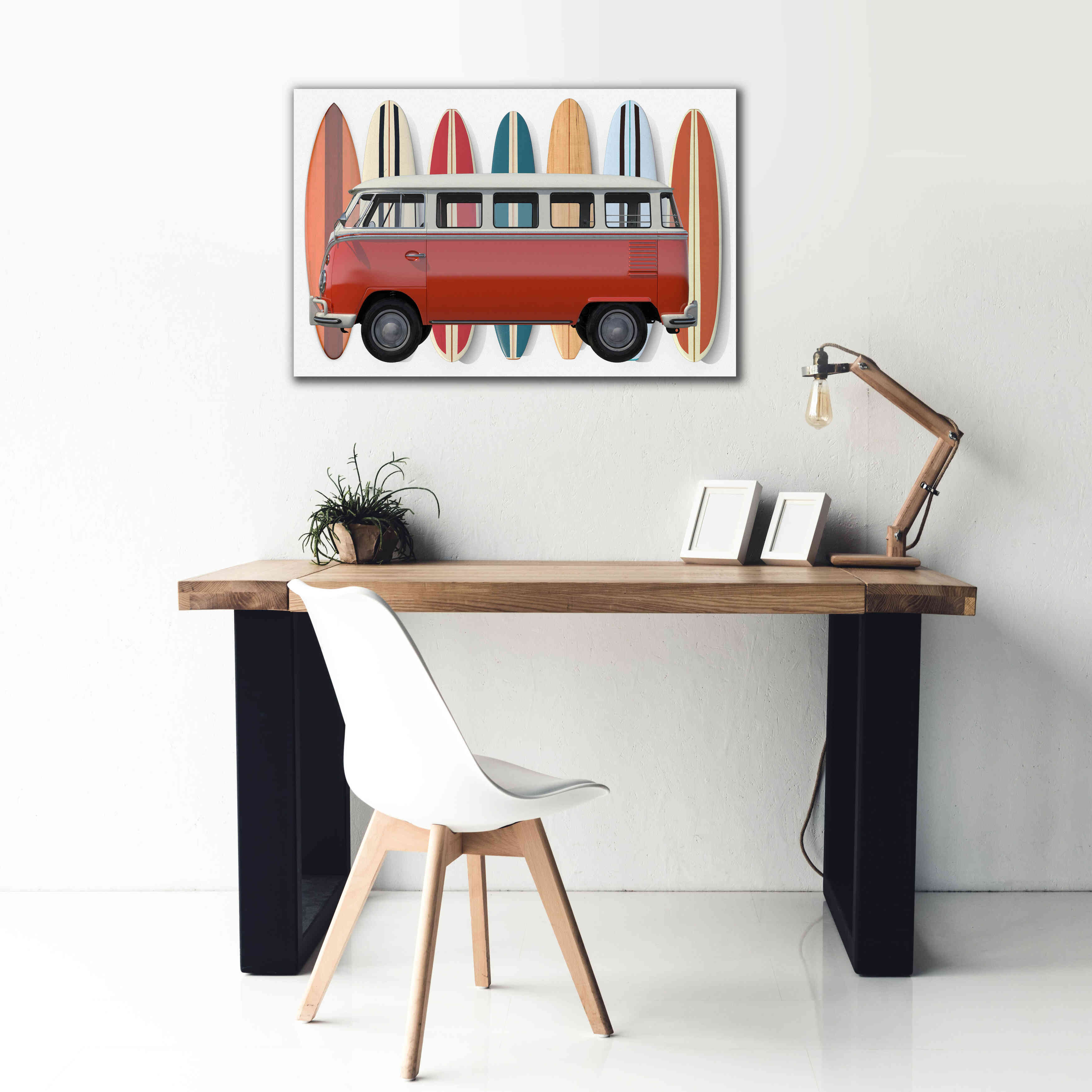 'Surfer Van' by Edward M. Fielding, Giclee Canvas Wall Art,40x26