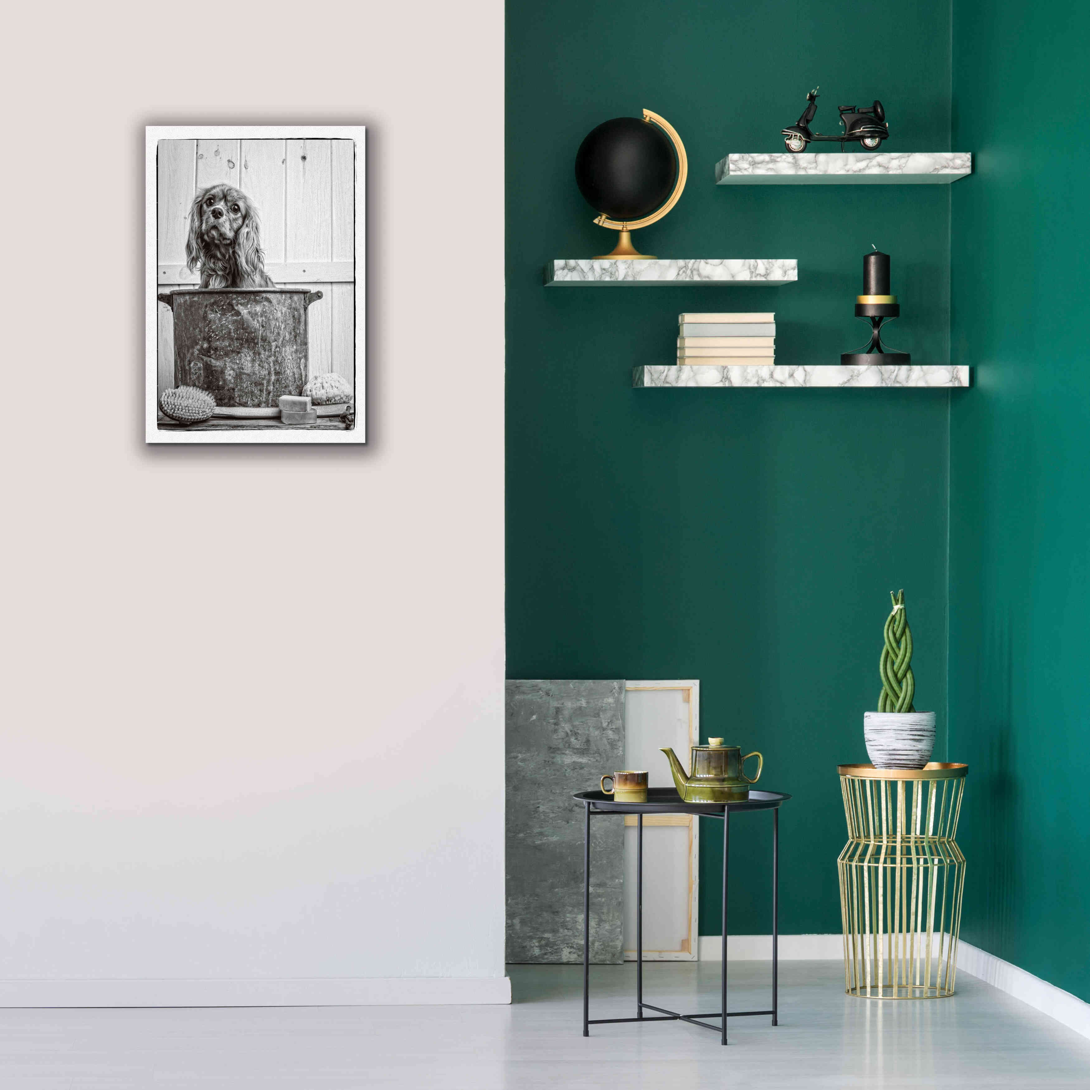 'Vintage Puppy Bath' by Edward M. Fielding, Giclee Canvas Wall Art,18x26