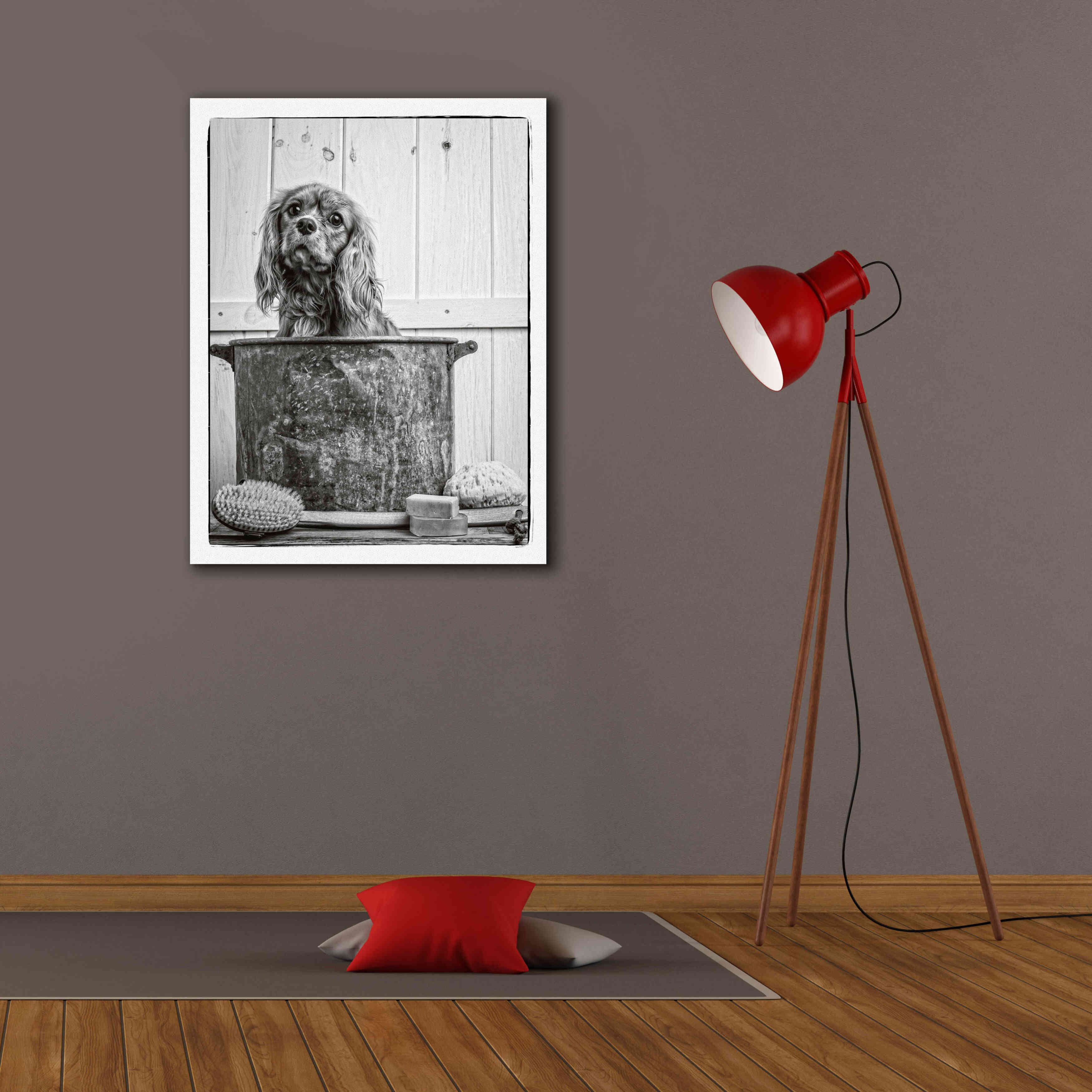 'Vintage Puppy Bath' by Edward M. Fielding, Giclee Canvas Wall Art,26x34