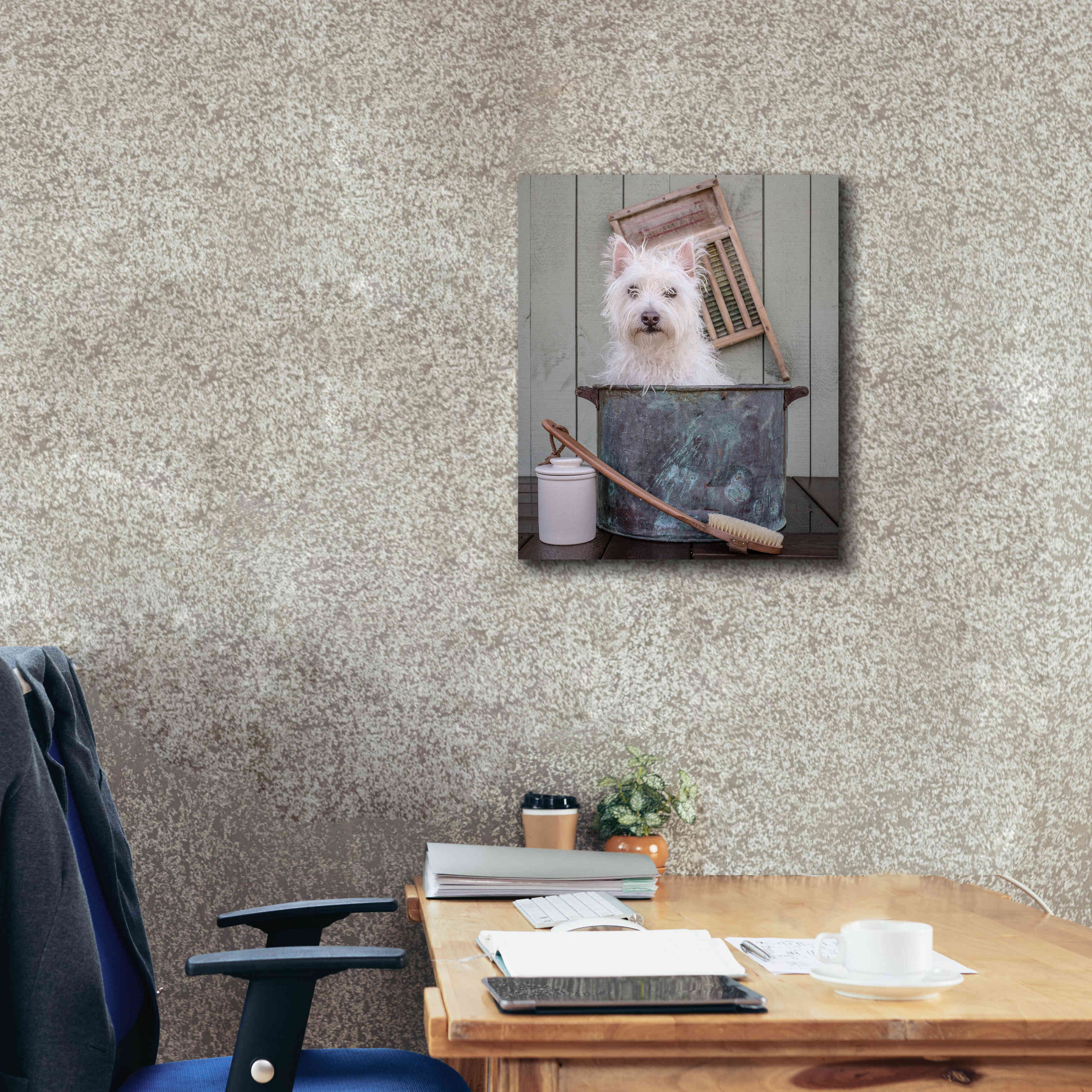 'Washing the Dog' by Edward M. Fielding, Giclee Canvas Wall Art,20x24