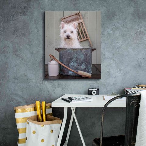 Image of 'Washing the Dog' by Edward M. Fielding, Giclee Canvas Wall Art,20x24