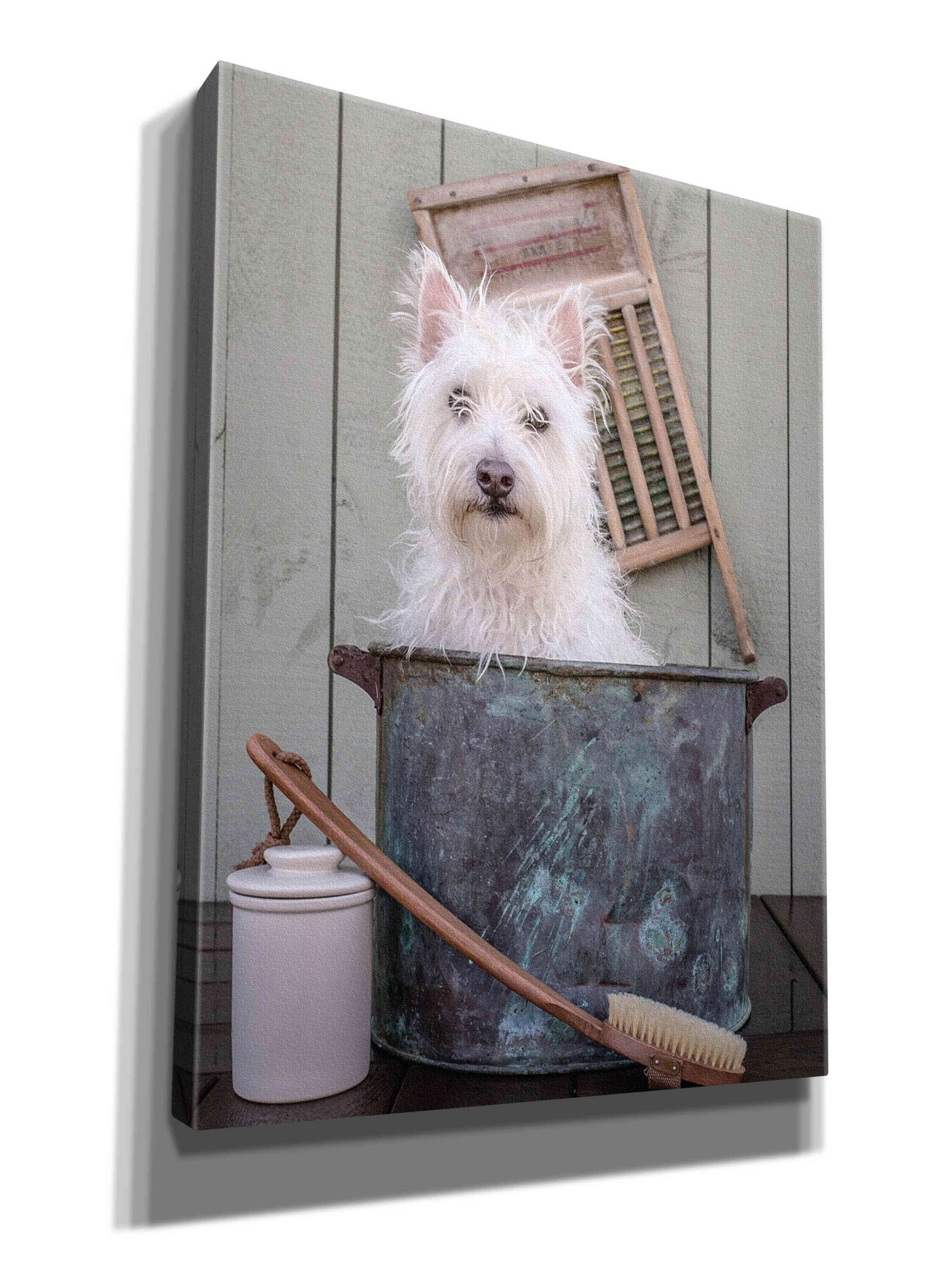 'Washing the Dog' by Edward M. Fielding, Giclee Canvas Wall Art