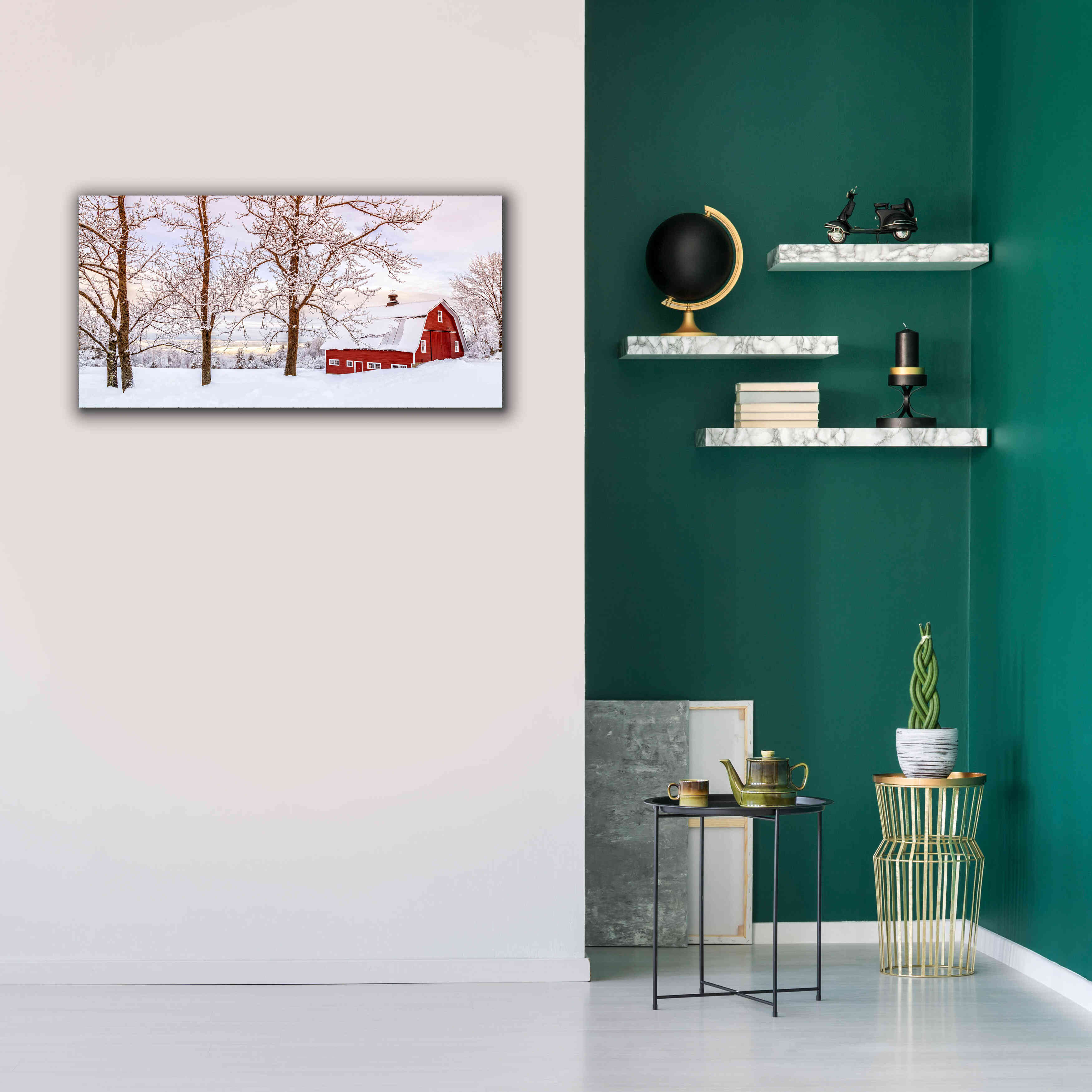 'Winter Arrives' by Edward M. Fielding, Giclee Canvas Wall Art,40x20