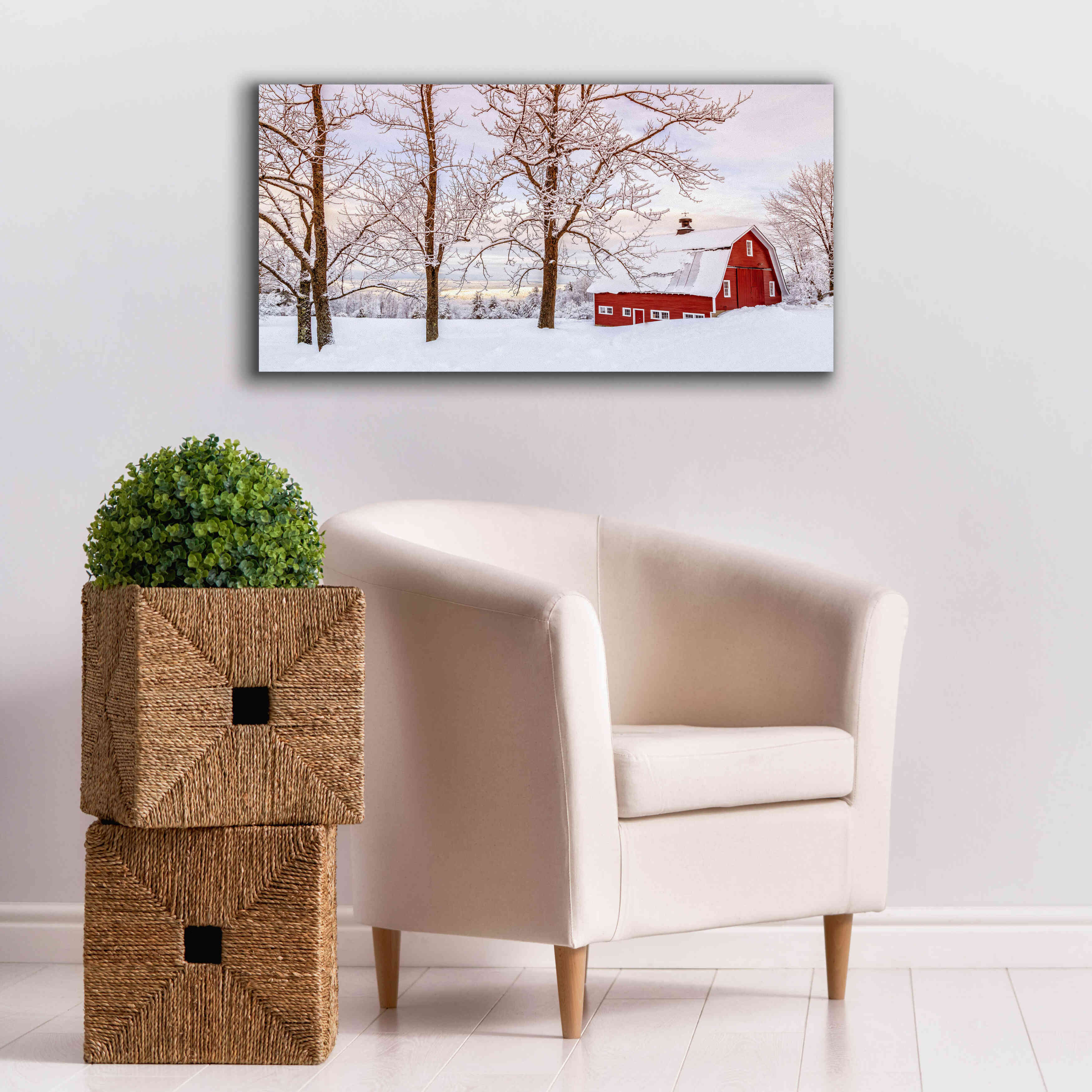 'Winter Arrives' by Edward M. Fielding, Giclee Canvas Wall Art,40x20