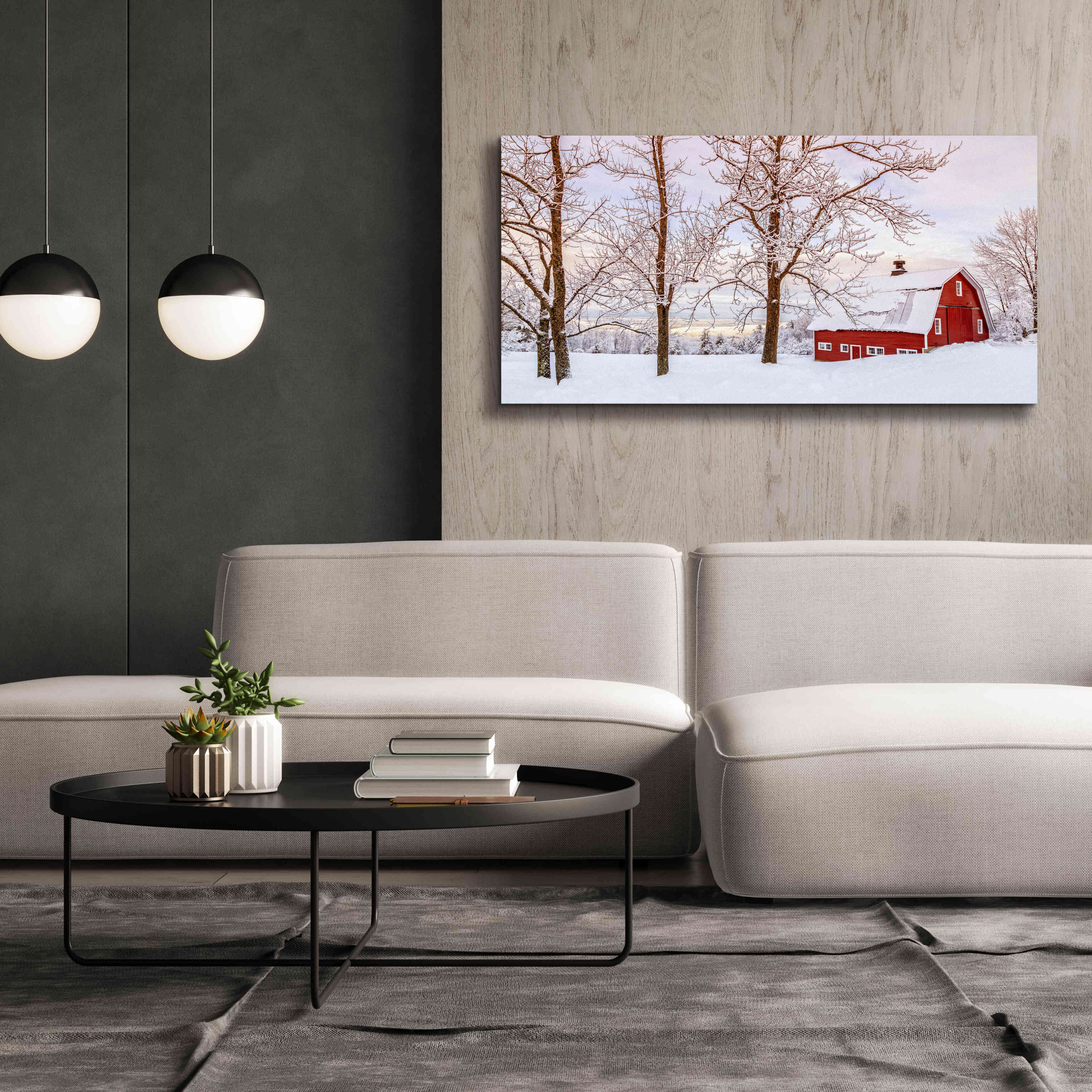 'Winter Arrives' by Edward M. Fielding, Giclee Canvas Wall Art,60x30