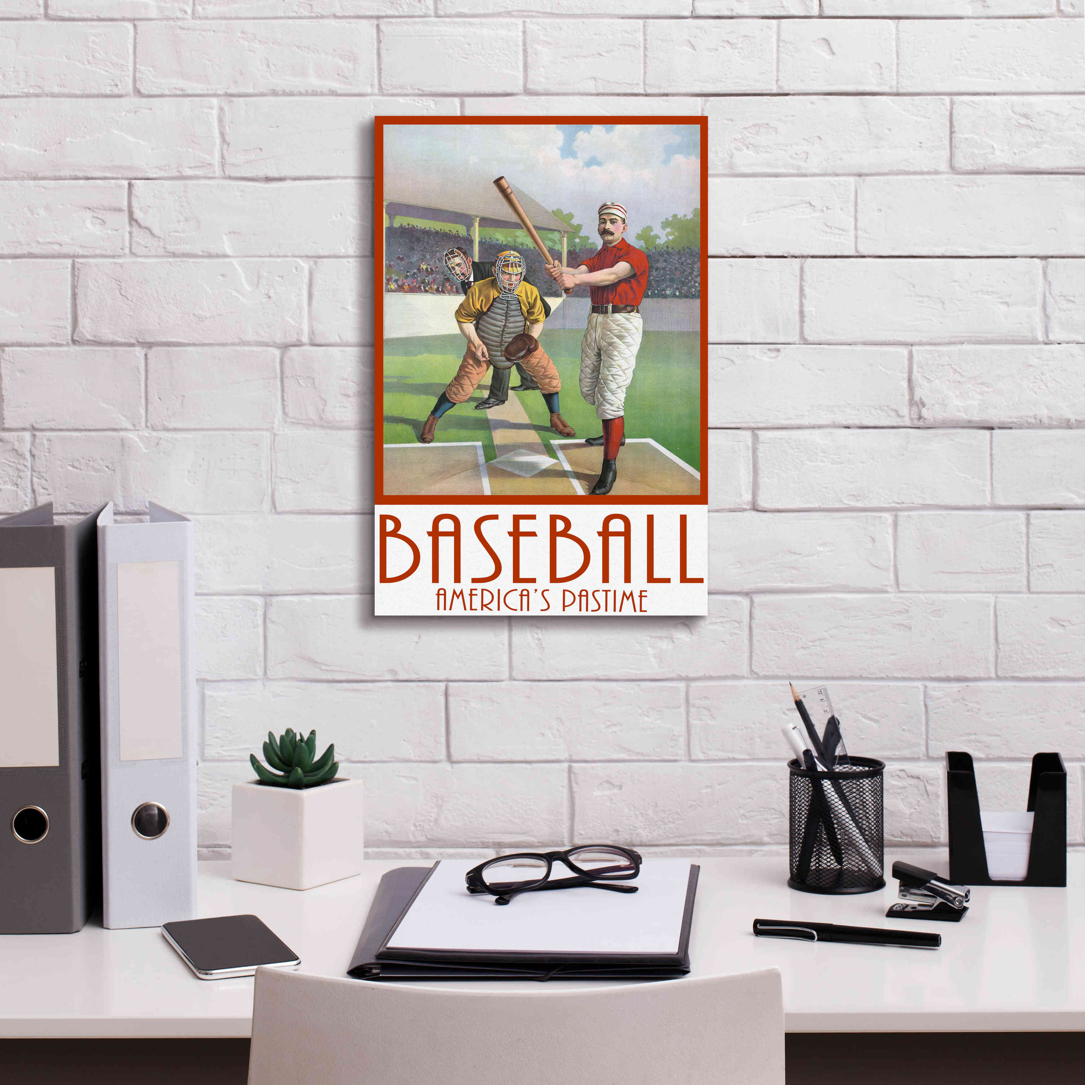 'Baseball America' by Edward M. Fielding, Giclee Canvas Wall Art,12x18