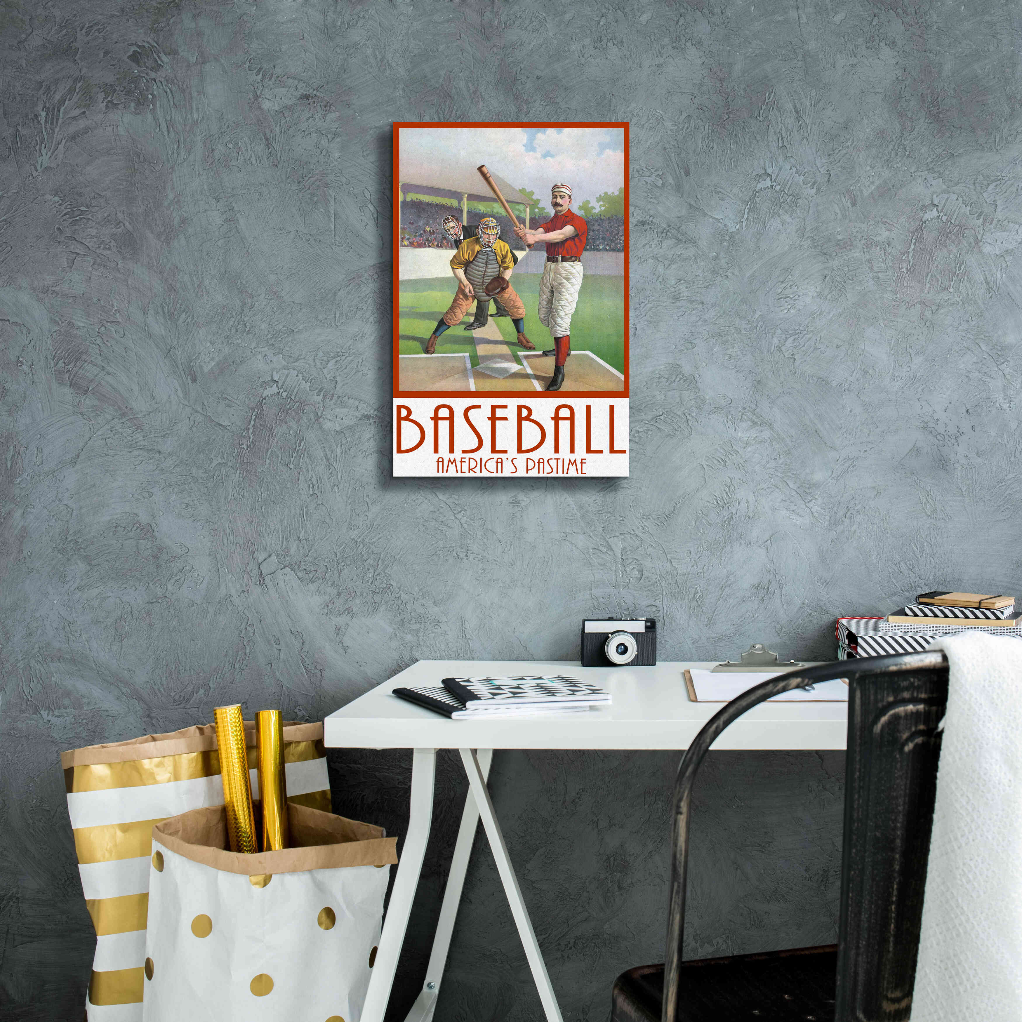 'Baseball America' by Edward M. Fielding, Giclee Canvas Wall Art,12x18