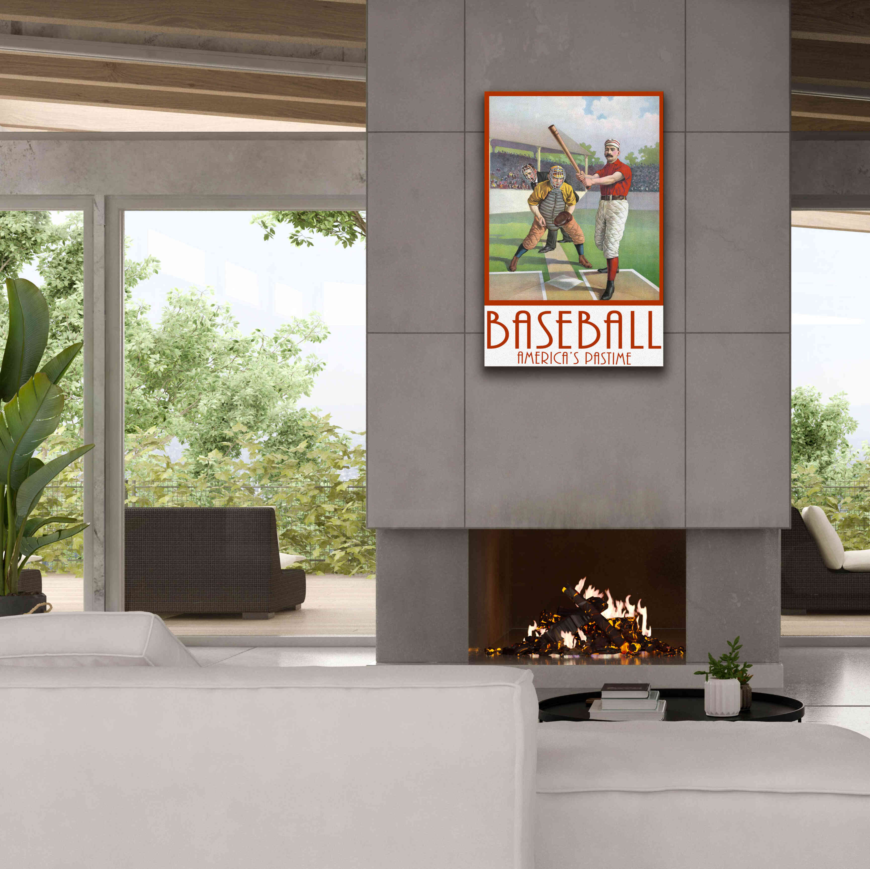 'Baseball America' by Edward M. Fielding, Giclee Canvas Wall Art,26x40