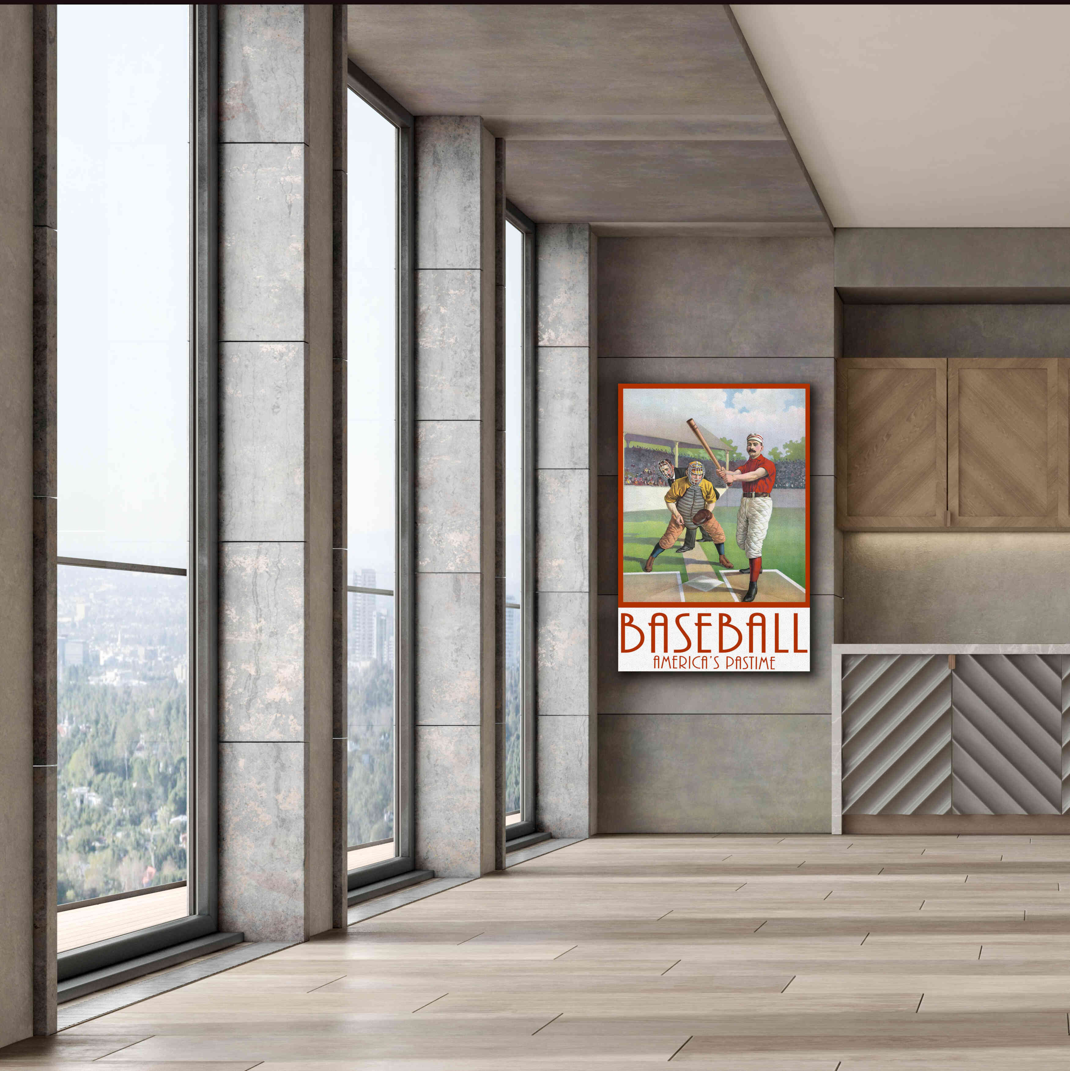 'Baseball America' by Edward M. Fielding, Giclee Canvas Wall Art,40x60