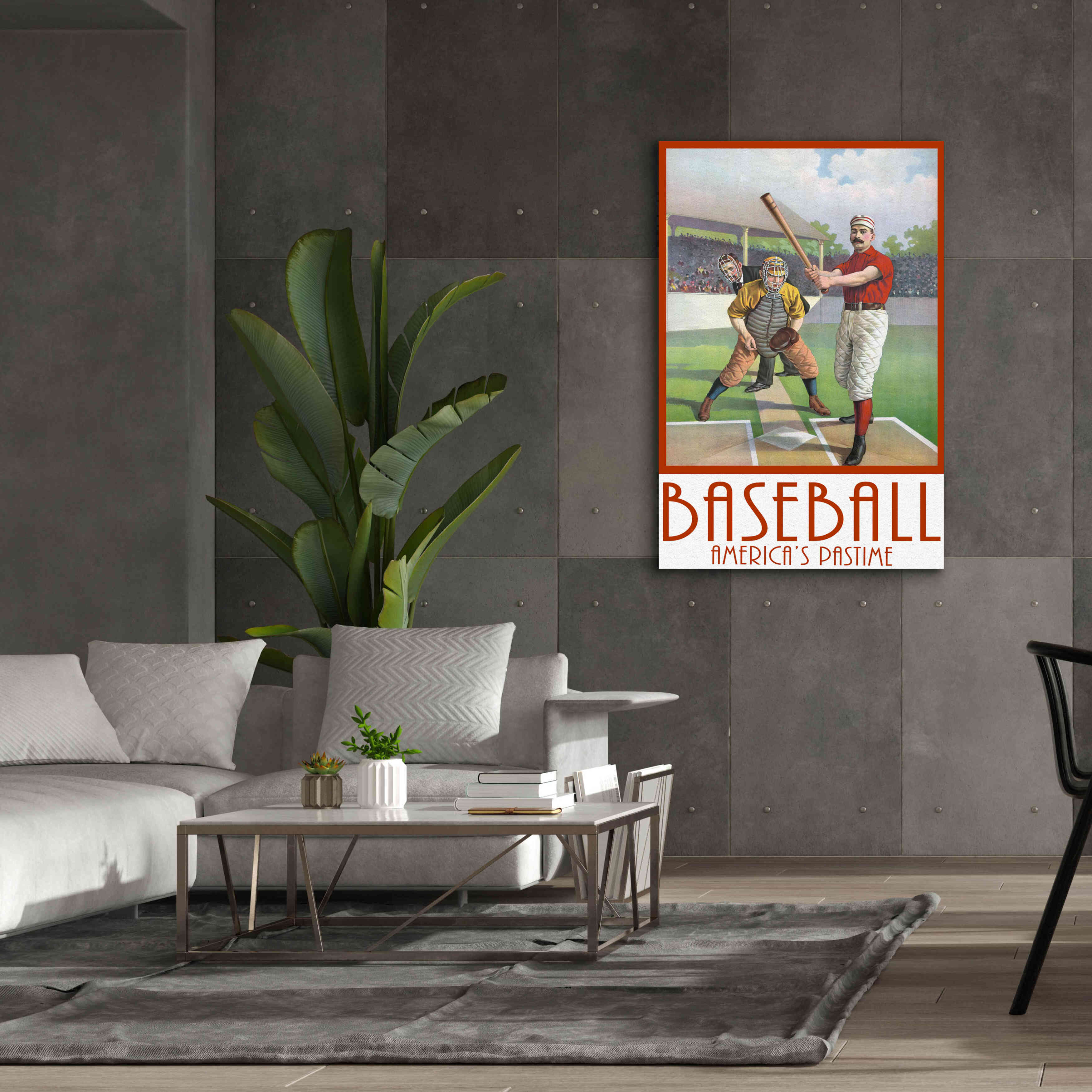 'Baseball America' by Edward M. Fielding, Giclee Canvas Wall Art,40x60