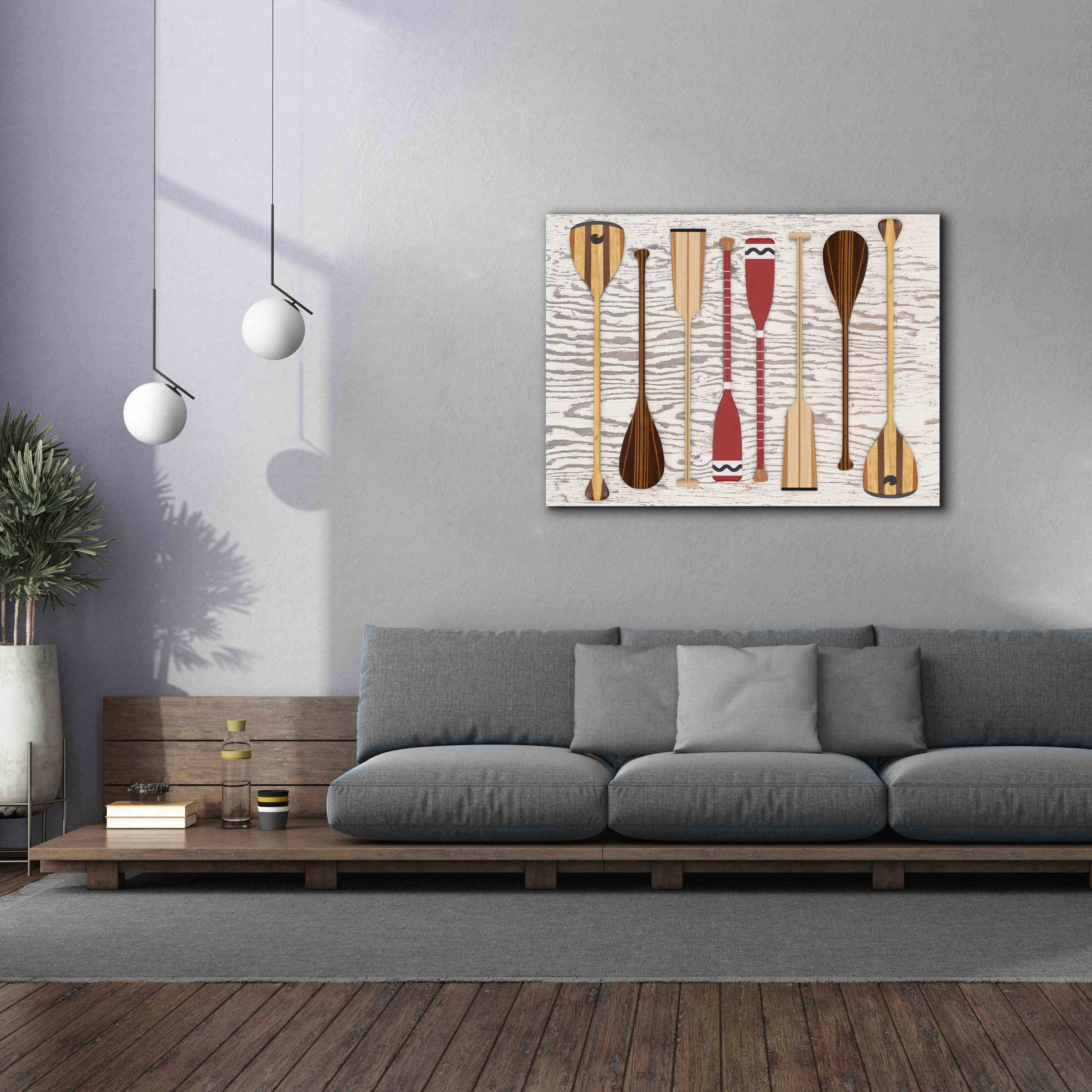 'Canoe Paddles & Oar' by Edward M. Fielding, Giclee Canvas Wall Art,54x40