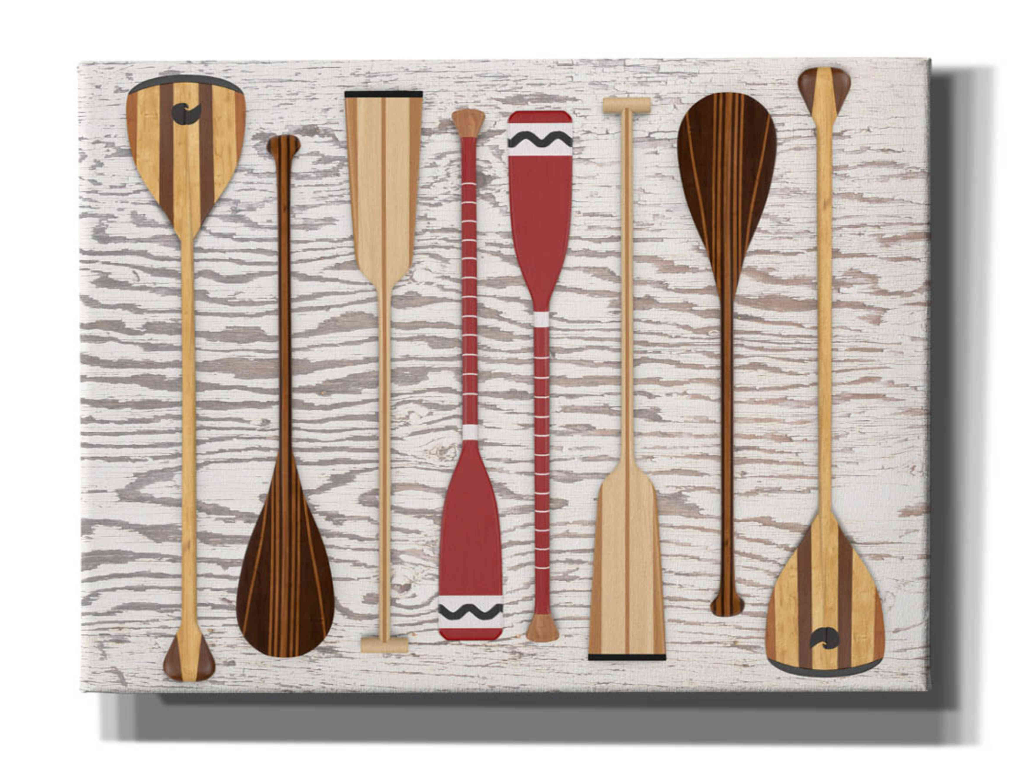 'Canoe Paddles & Oar' by Edward M. Fielding, Giclee Canvas Wall Art