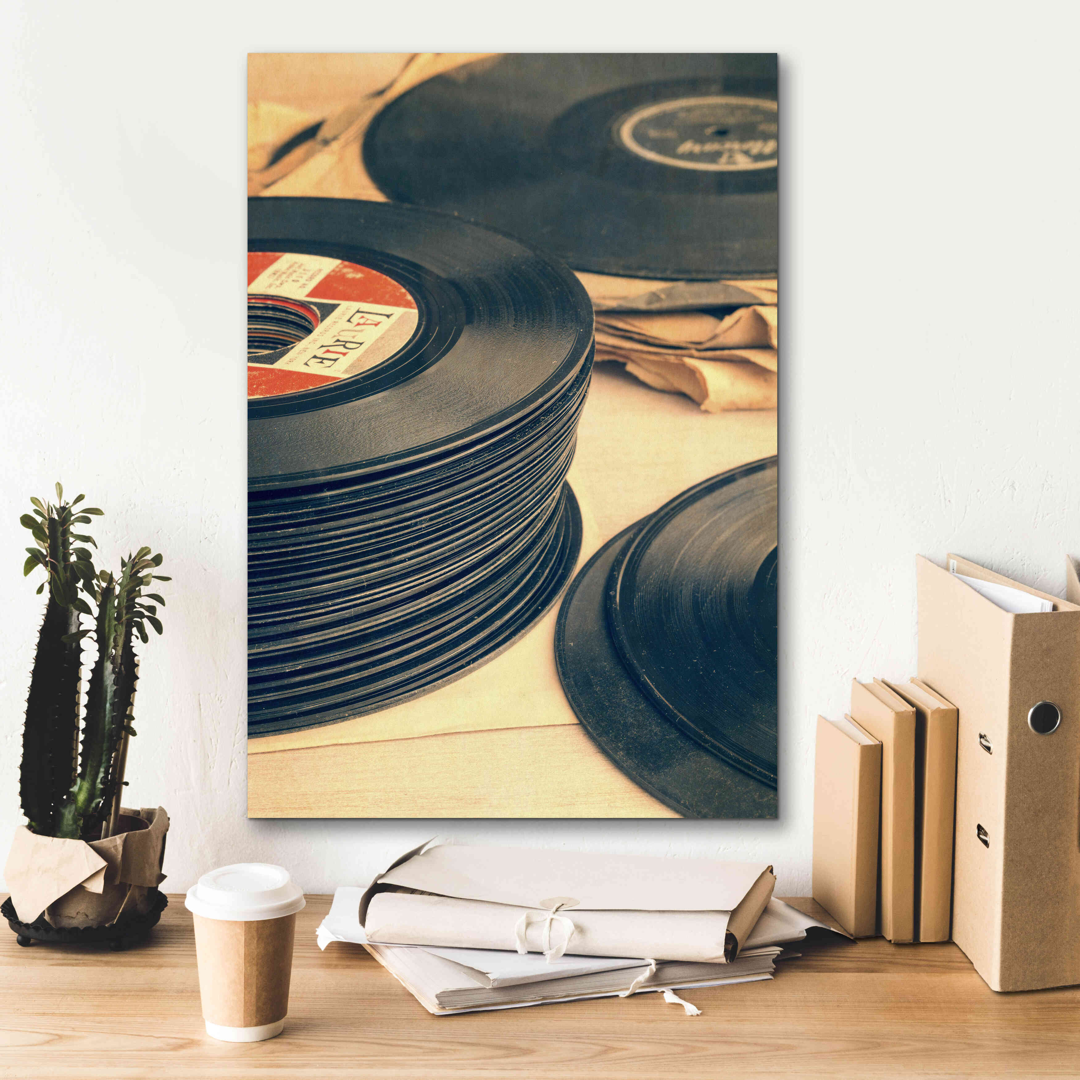 'Old 45s' by Edward M. Fielding, Giclee Canvas Wall Art,18x26