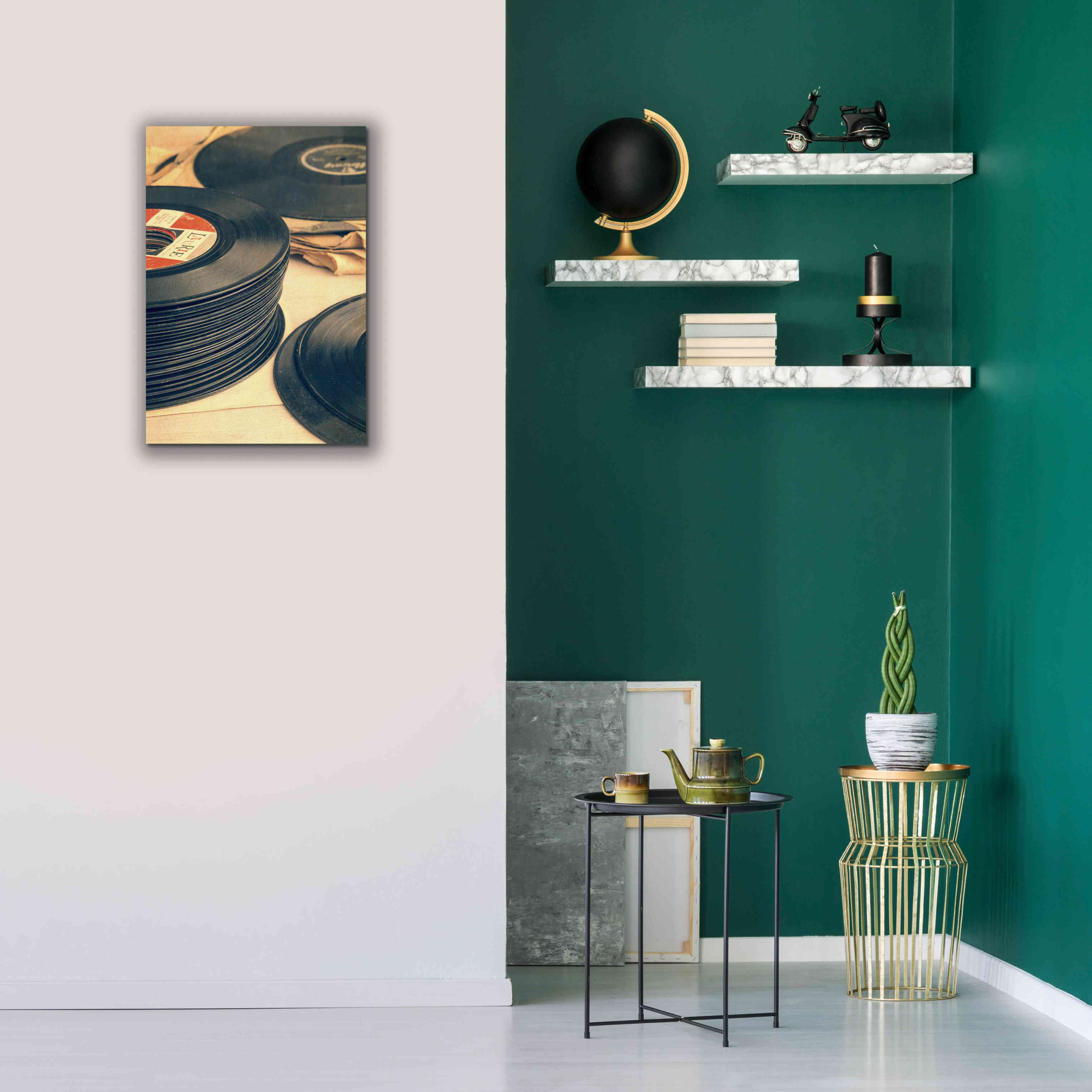 'Old 45s' by Edward M. Fielding, Giclee Canvas Wall Art,18x26