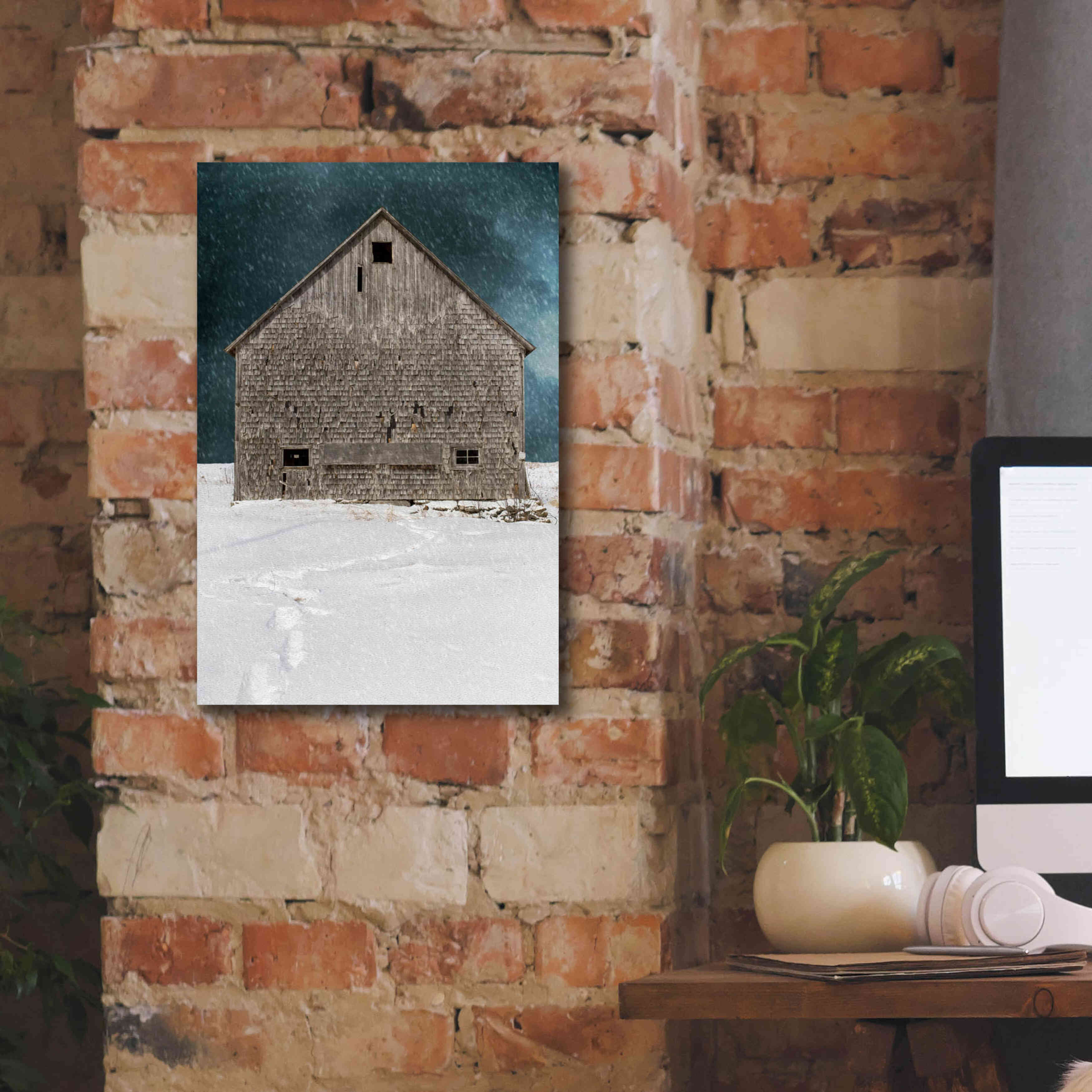 'Old Barn' by Edward M. Fielding, Giclee Canvas Wall Art,12x18