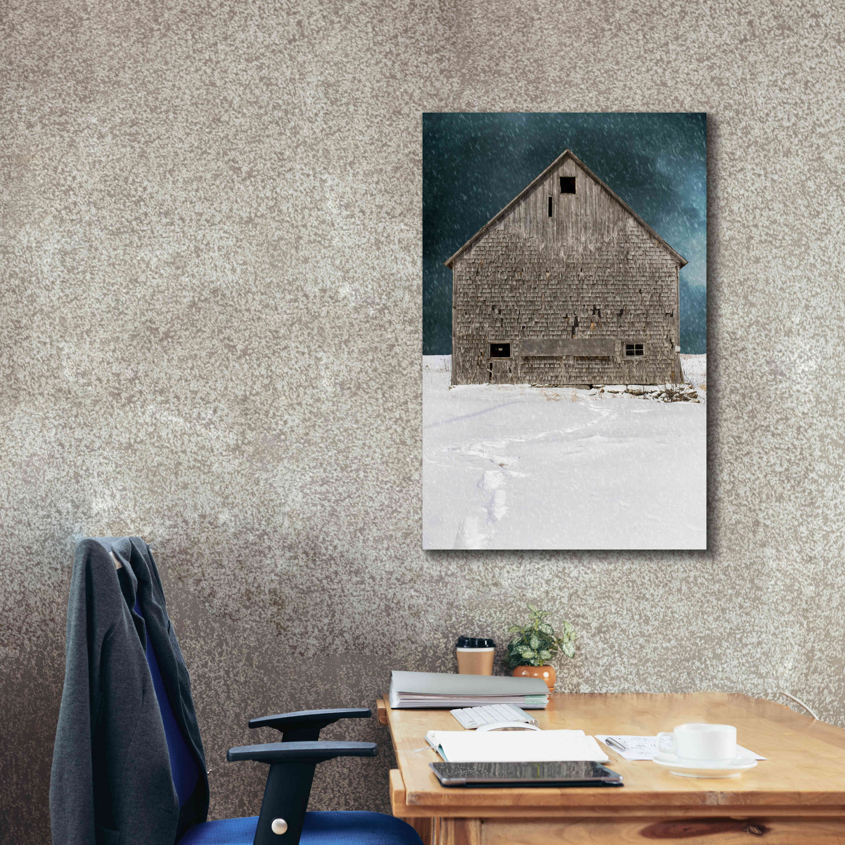 'Old Barn' by Edward M. Fielding, Giclee Canvas Wall Art,26x40