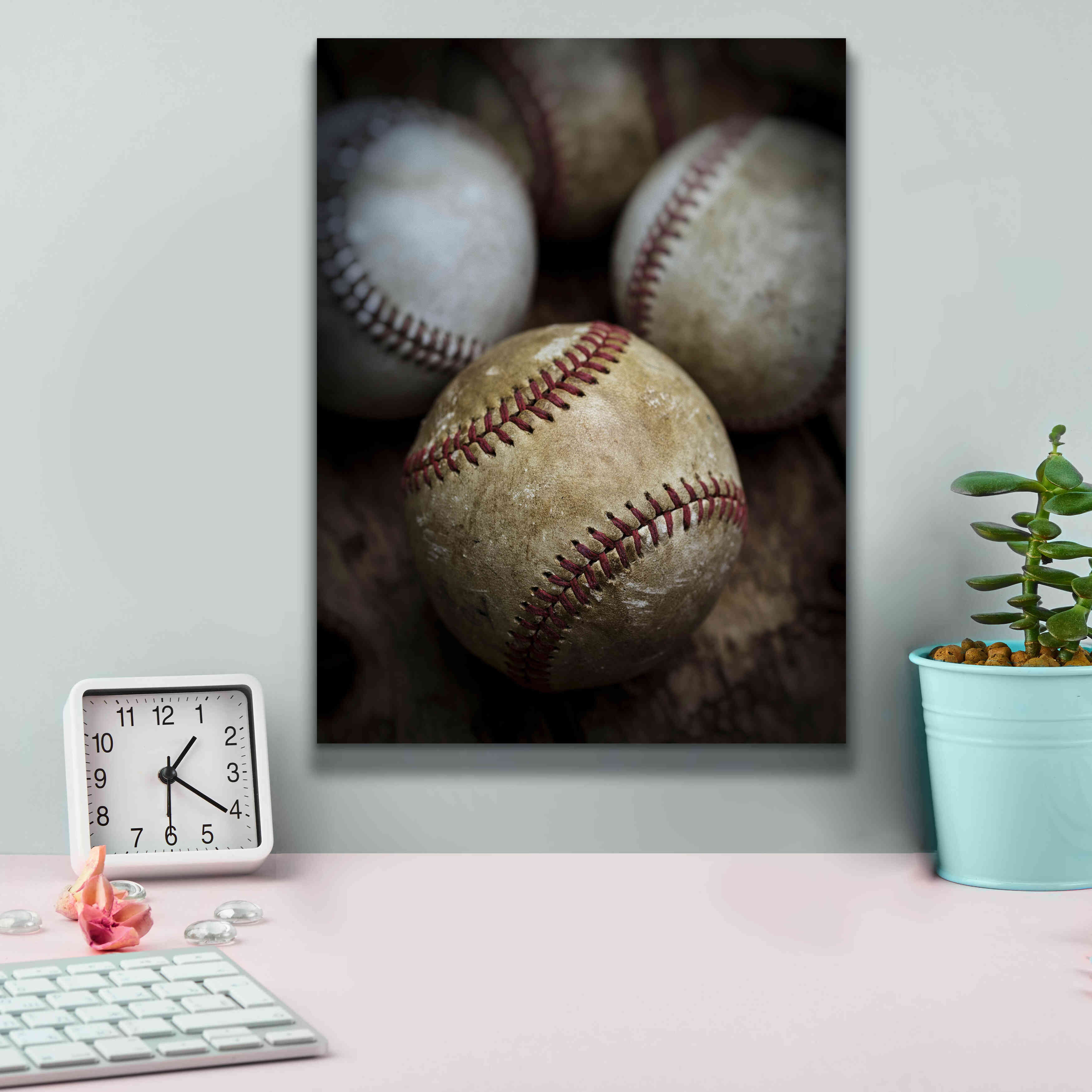 'Old Baseball' by Edward M. Fielding, Giclee Canvas Wall Art,12x16