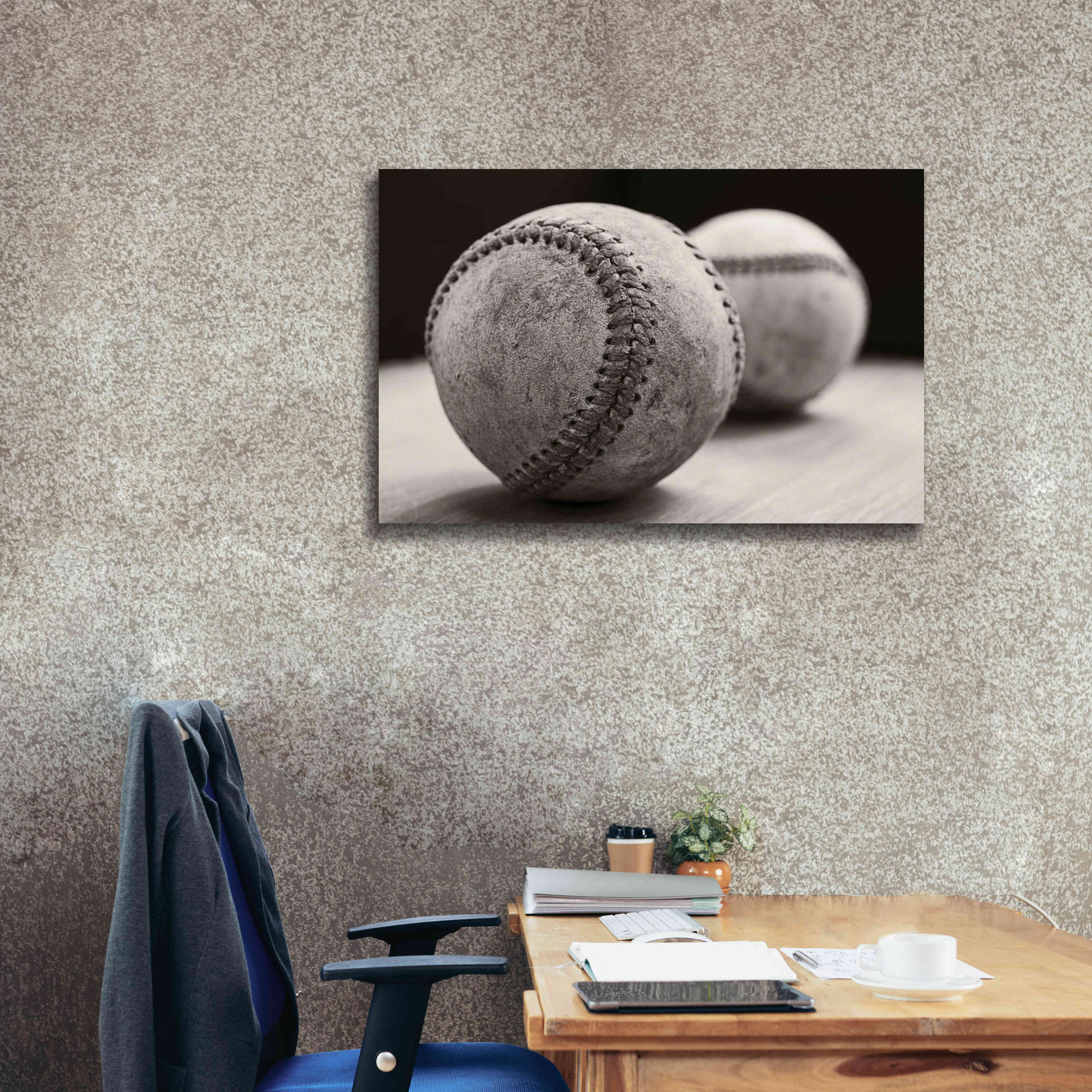 'Old Baseballs' by Edward M. Fielding, Giclee Canvas Wall Art,40x26