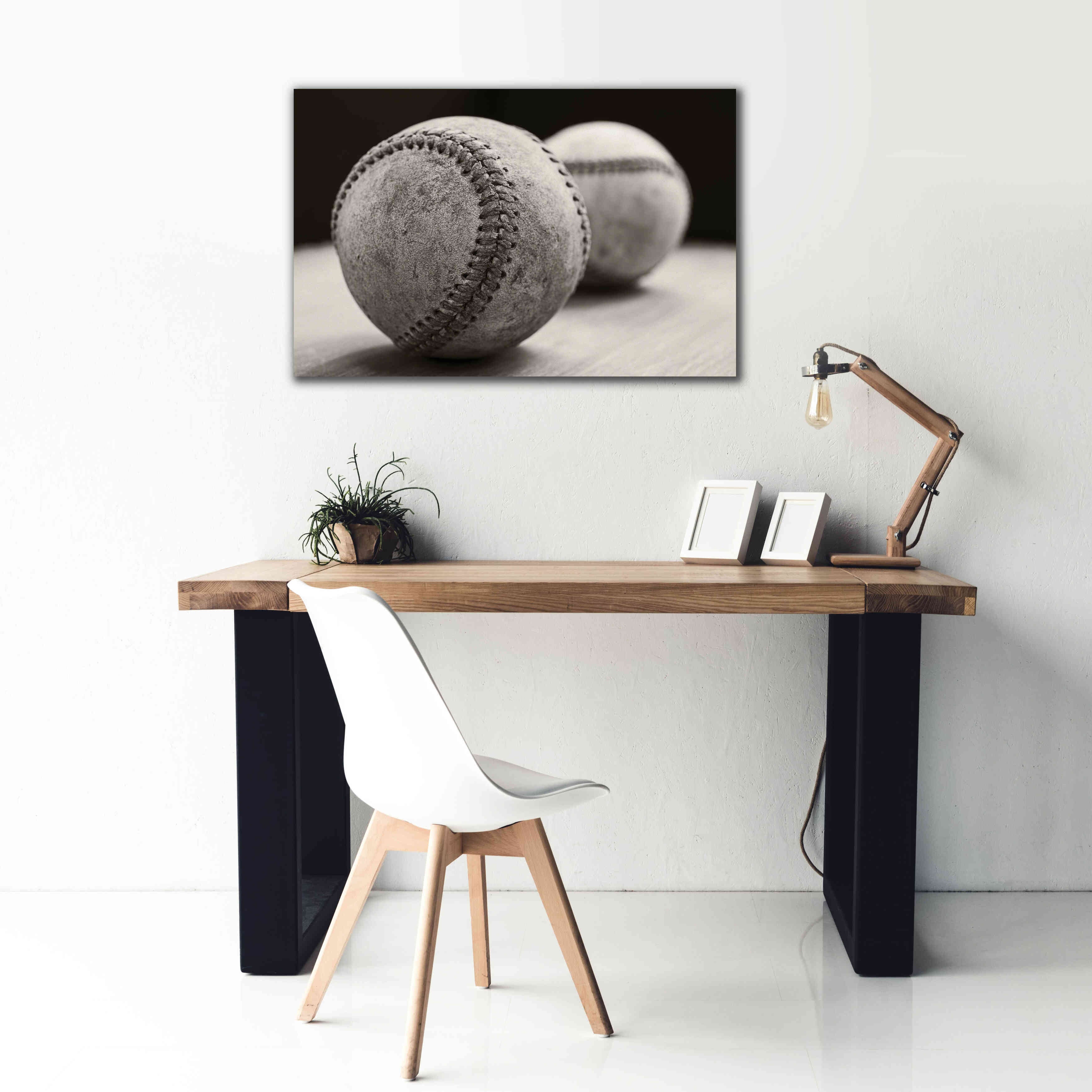 'Old Baseballs' by Edward M. Fielding, Giclee Canvas Wall Art,40x26