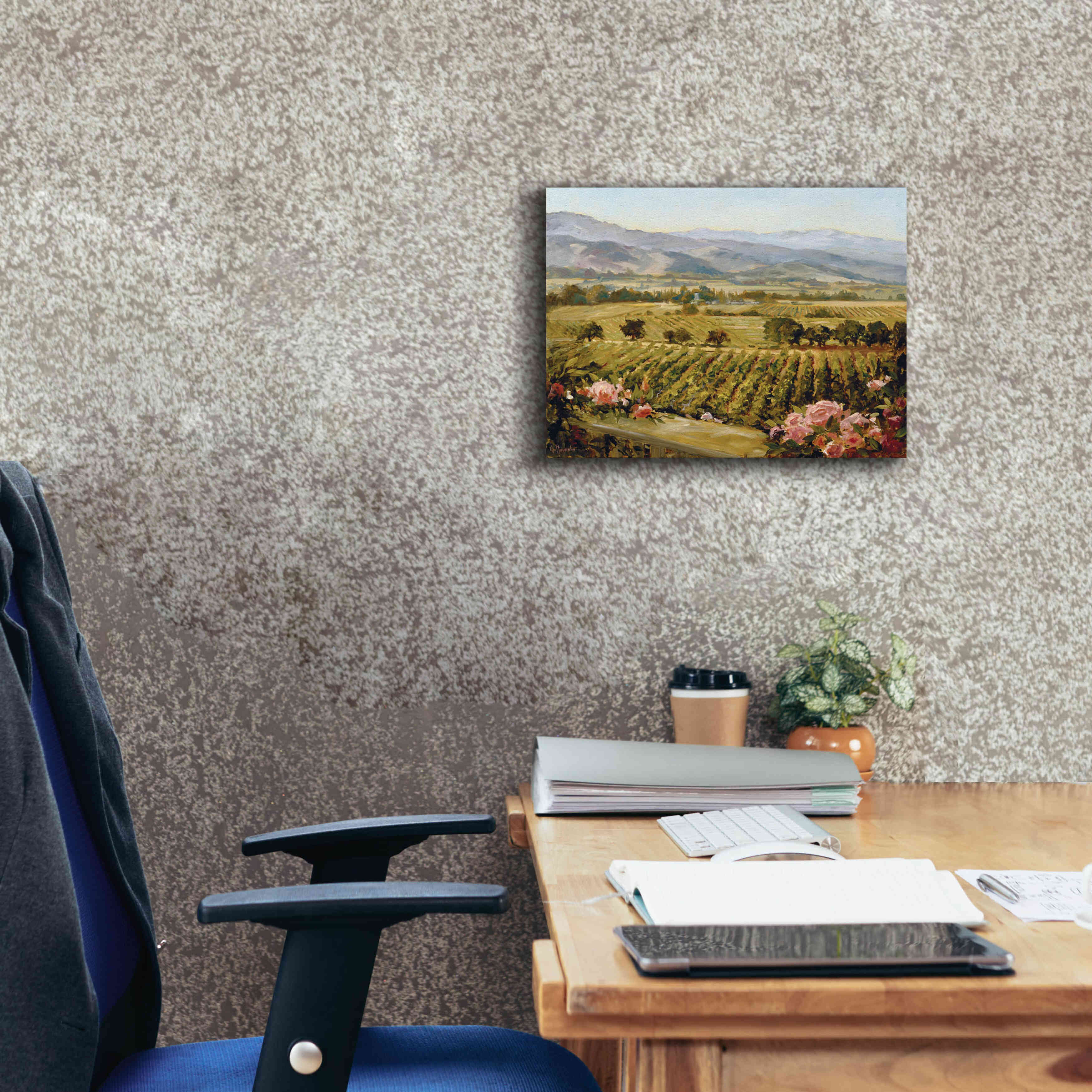 'Vineyards to Vaca Mountains' by Ellie Freudenstein, Giclee Canvas Wall Art,16x12