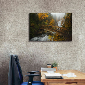 'A Bridge in the Forest' by Enrico Fossati, Giclee Canvas Wall Art,40x26