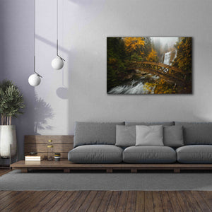 'A Bridge in the Forest' by Enrico Fossati, Giclee Canvas Wall Art,60x40