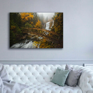 'A Bridge in the Forest' by Enrico Fossati, Giclee Canvas Wall Art,60x40