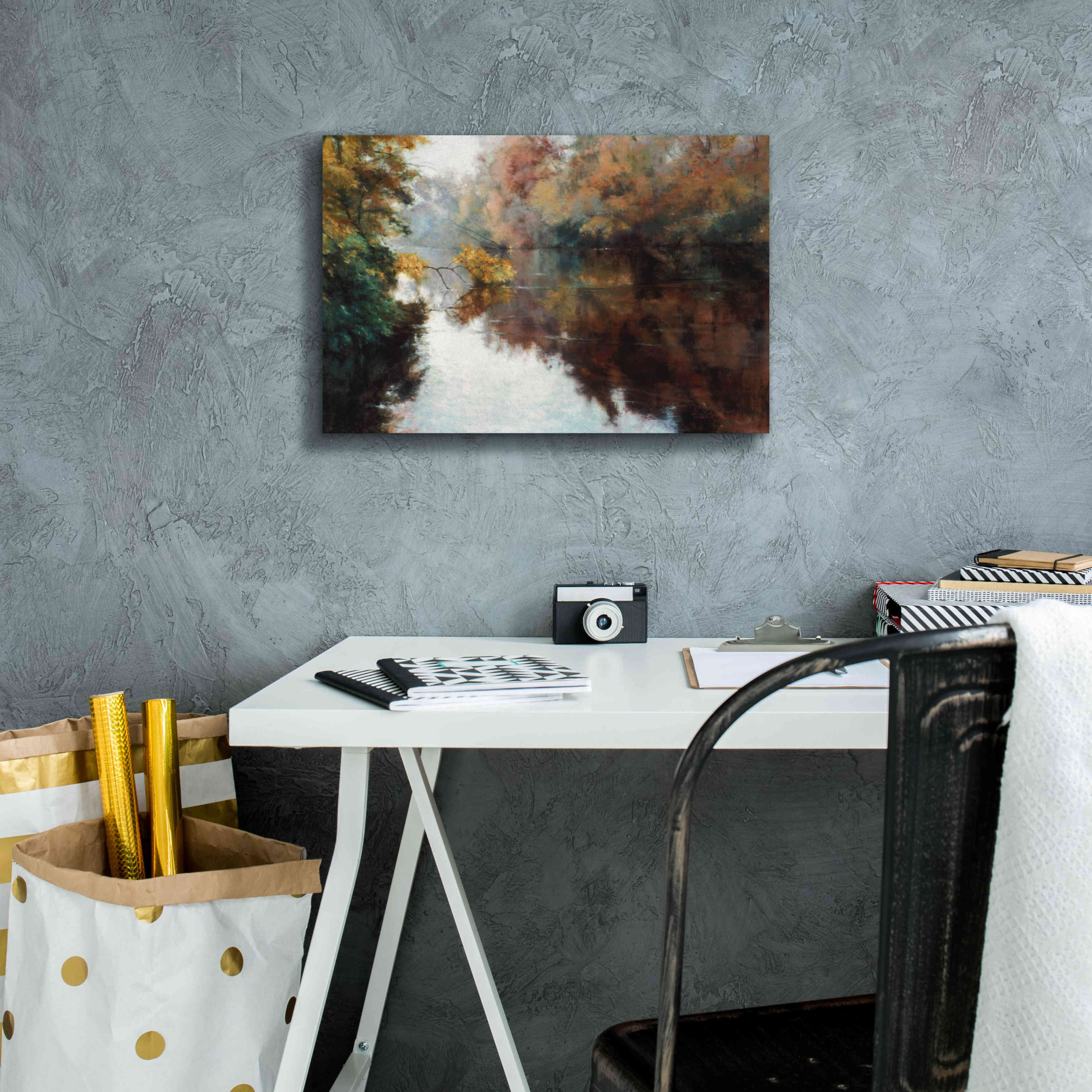 'Branch on the Charles' by Esther Engelman, Giclee Canvas Wall Art,18x12