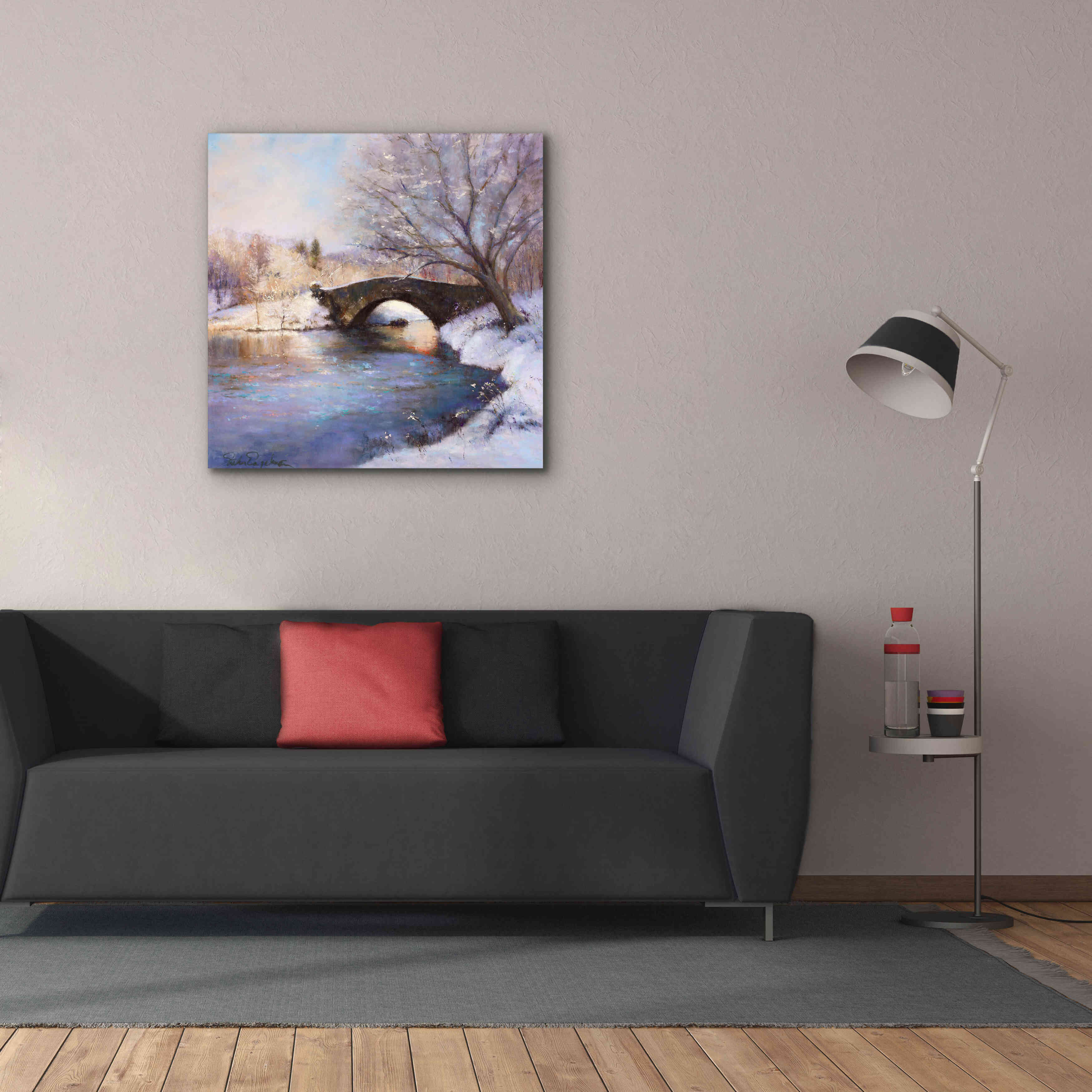 'Central Park Bridge' by Esther Engelman, Giclee Canvas Wall Art,37x37