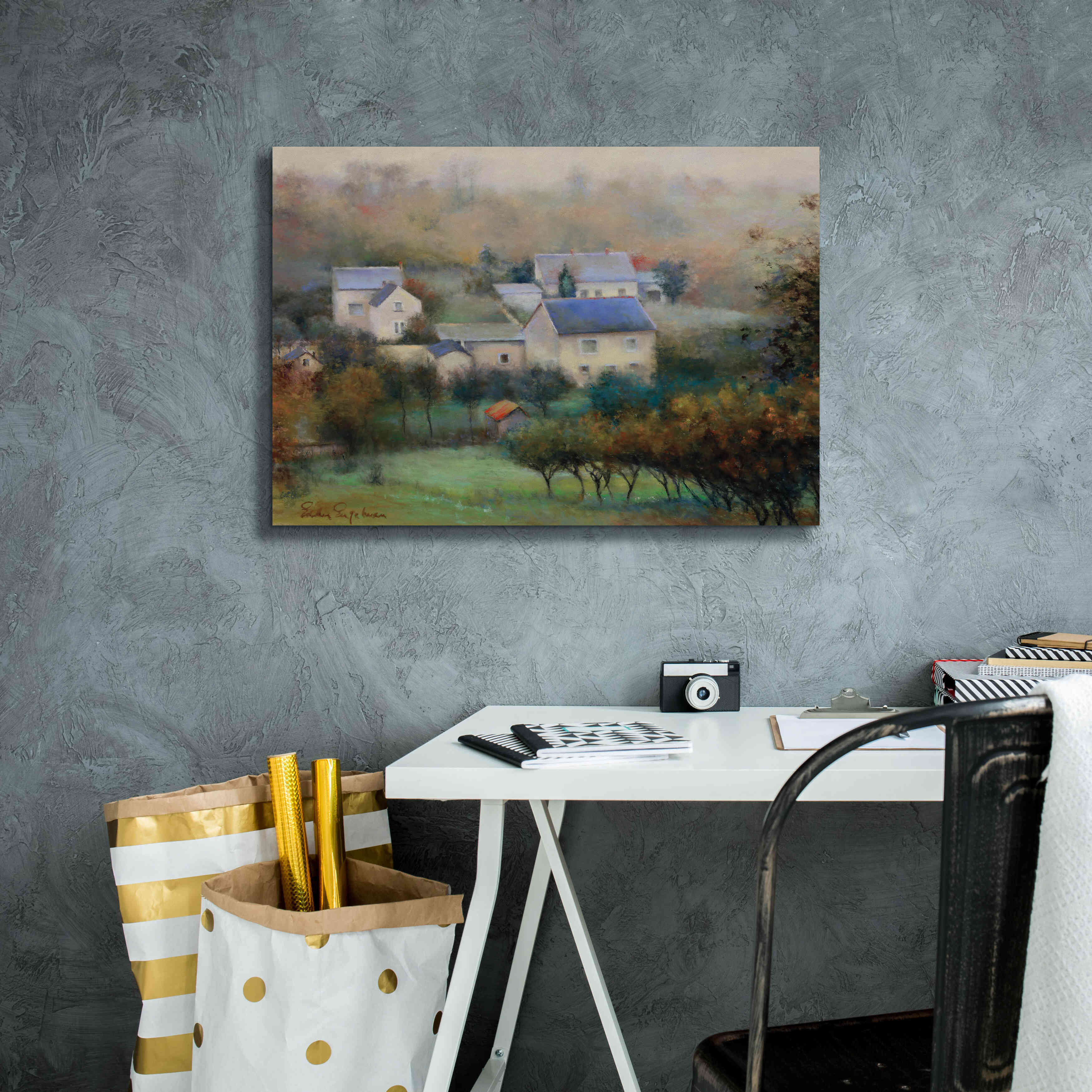 'Countryside Hamlet' by Esther Engelman, Giclee Canvas Wall Art,26x18