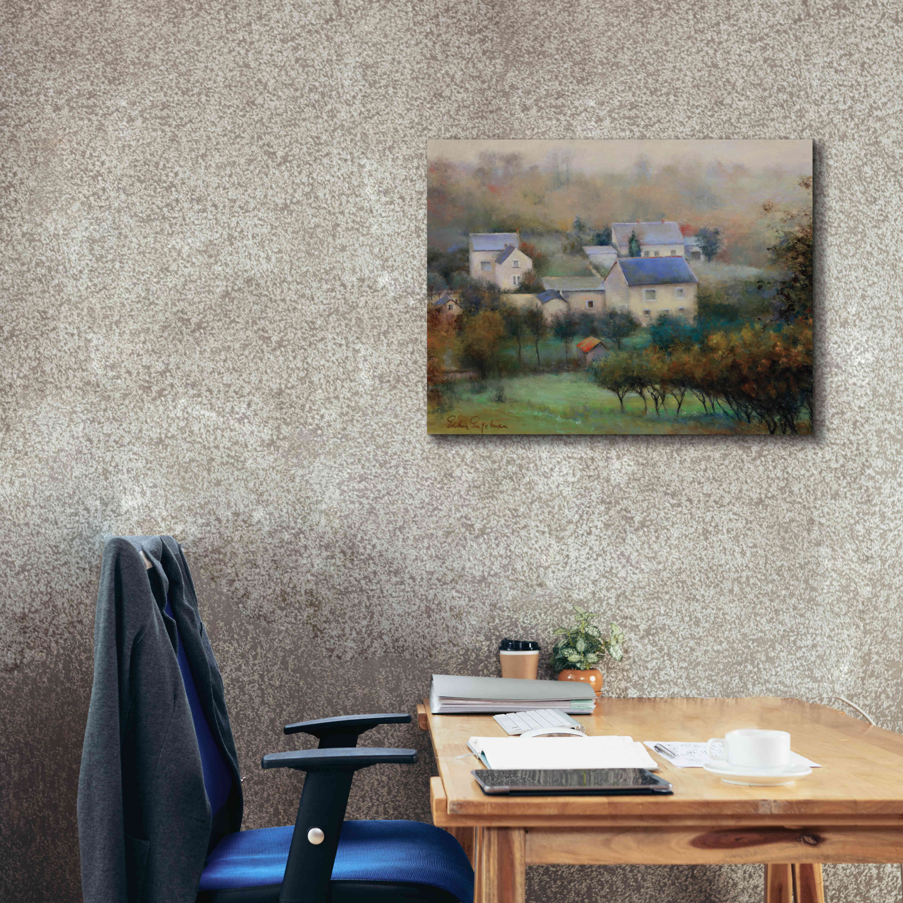 'Countryside Hamlet' by Esther Engelman, Giclee Canvas Wall Art,34x26