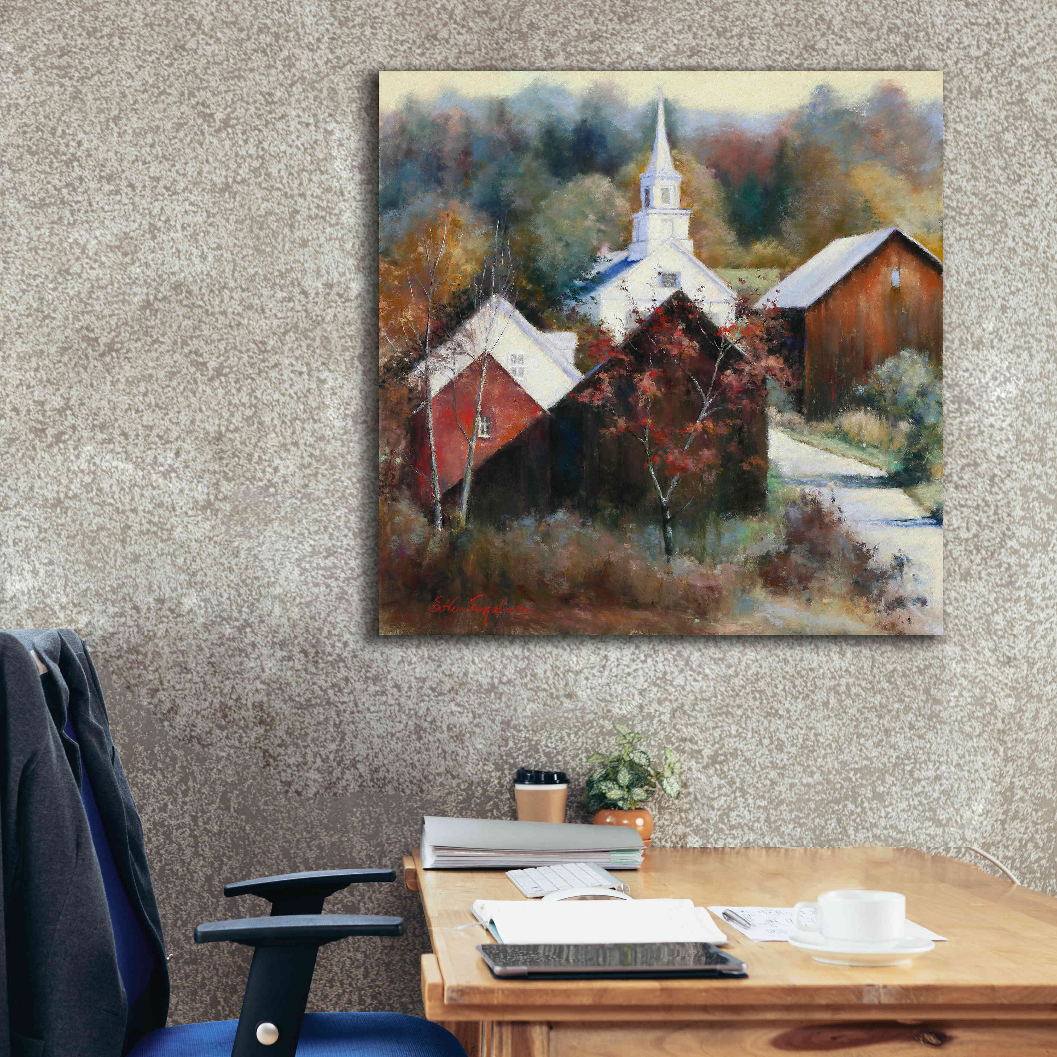 'New England Veterans' by Esther Engelman, Giclee Canvas Wall Art,37x37