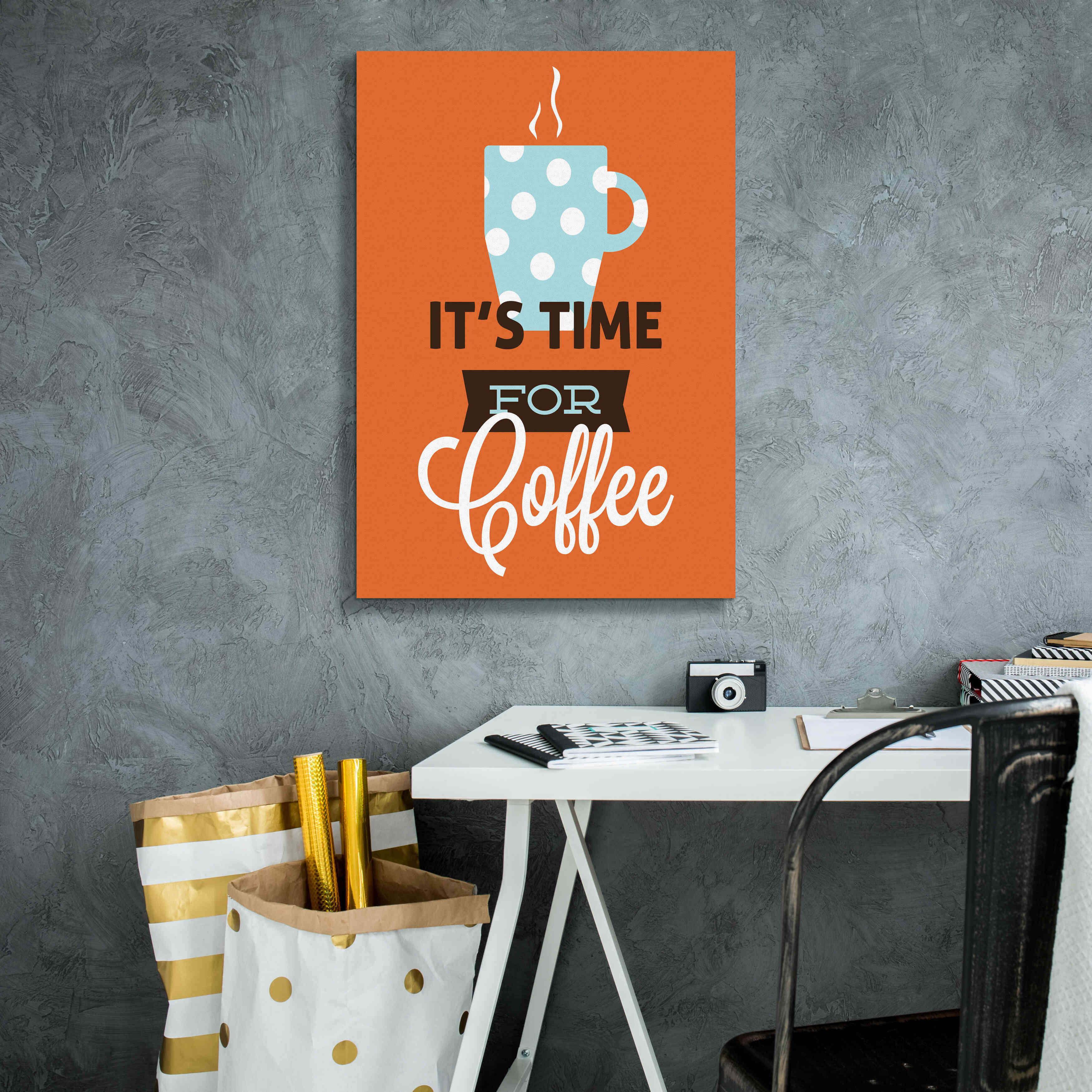 'Coffee Time (Orange)' by Genesis Duncan, Giclee Canvas Wall Art,18x26