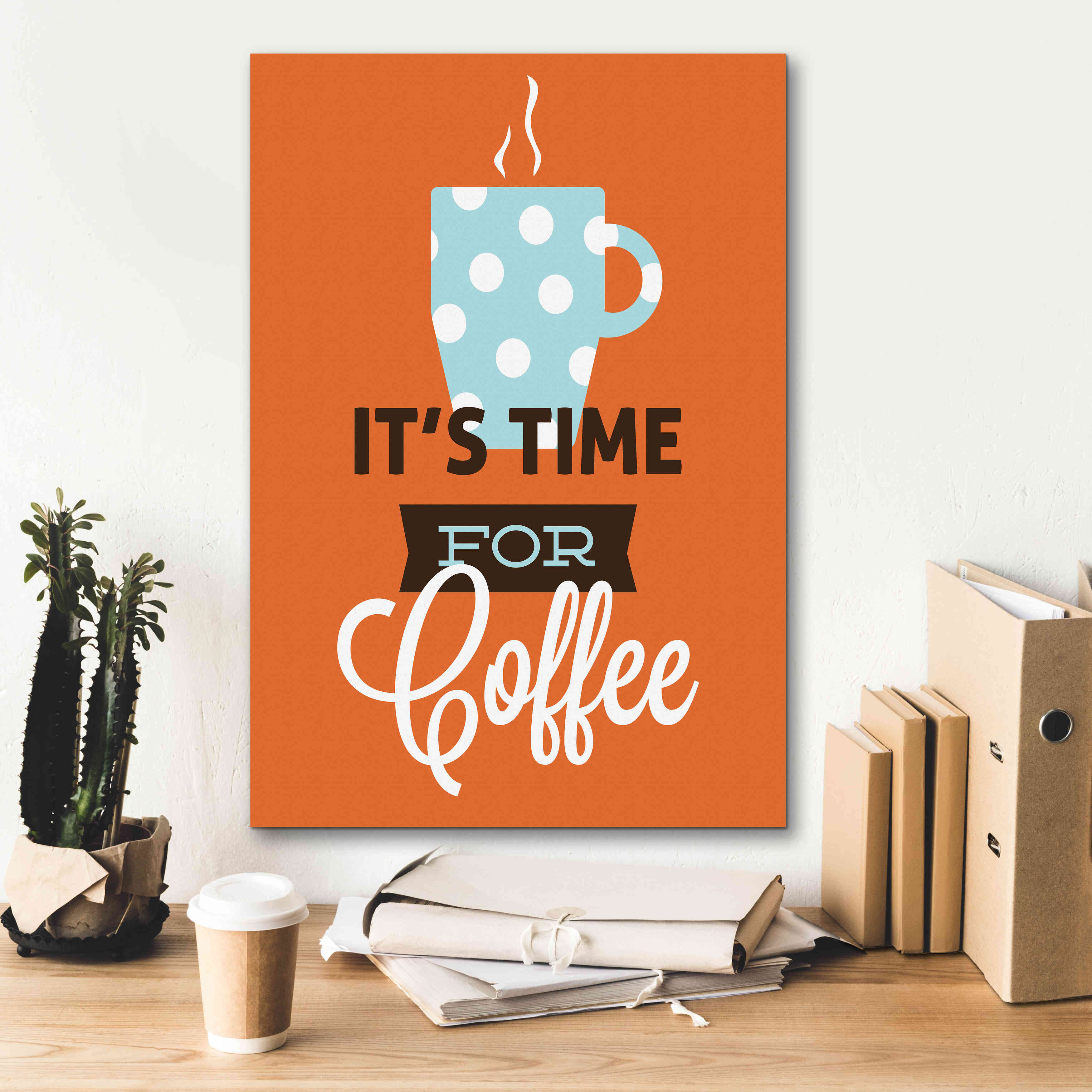 'Coffee Time (Orange)' by Genesis Duncan, Giclee Canvas Wall Art,18x26