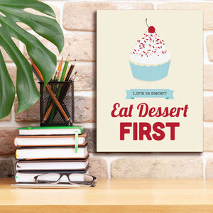 'Eat Dessert First' by Genesis Duncan, Giclee Canvas Wall Art,12x16