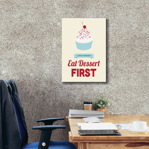 'Eat Dessert First' by Genesis Duncan, Giclee Canvas Wall Art,18x26