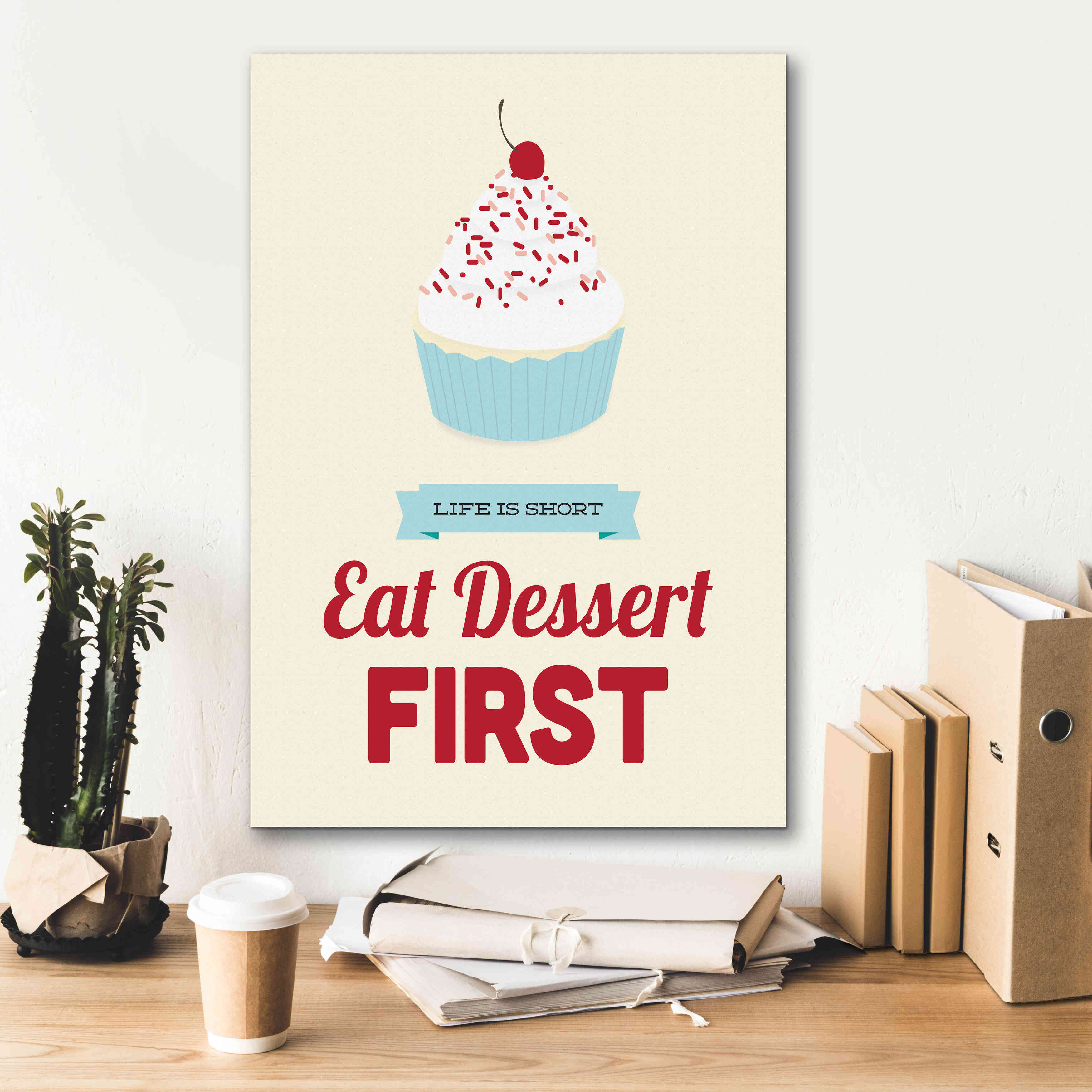 'Eat Dessert First' by Genesis Duncan, Giclee Canvas Wall Art,18x26