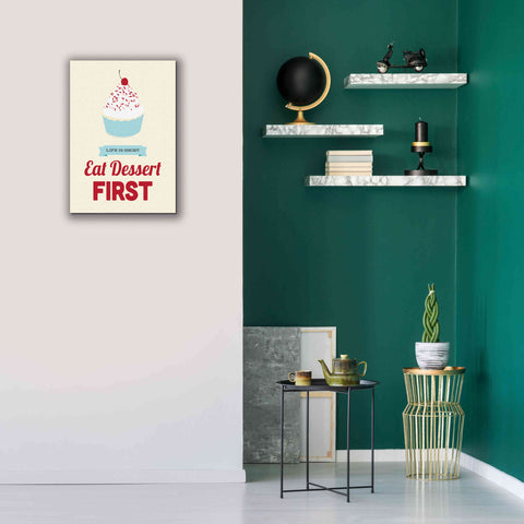 Image of 'Eat Dessert First' by Genesis Duncan, Giclee Canvas Wall Art,18x26