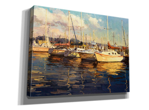 Image of 'Boats on Glassy Harbor' by Furtesen, Giclee Canvas Wall Art