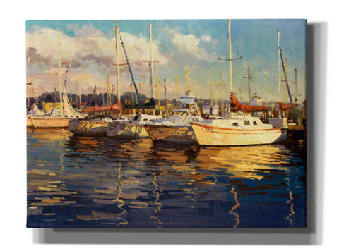 Image of 'Boats on Glassy Harbor' by Furtesen, Giclee Canvas Wall Art