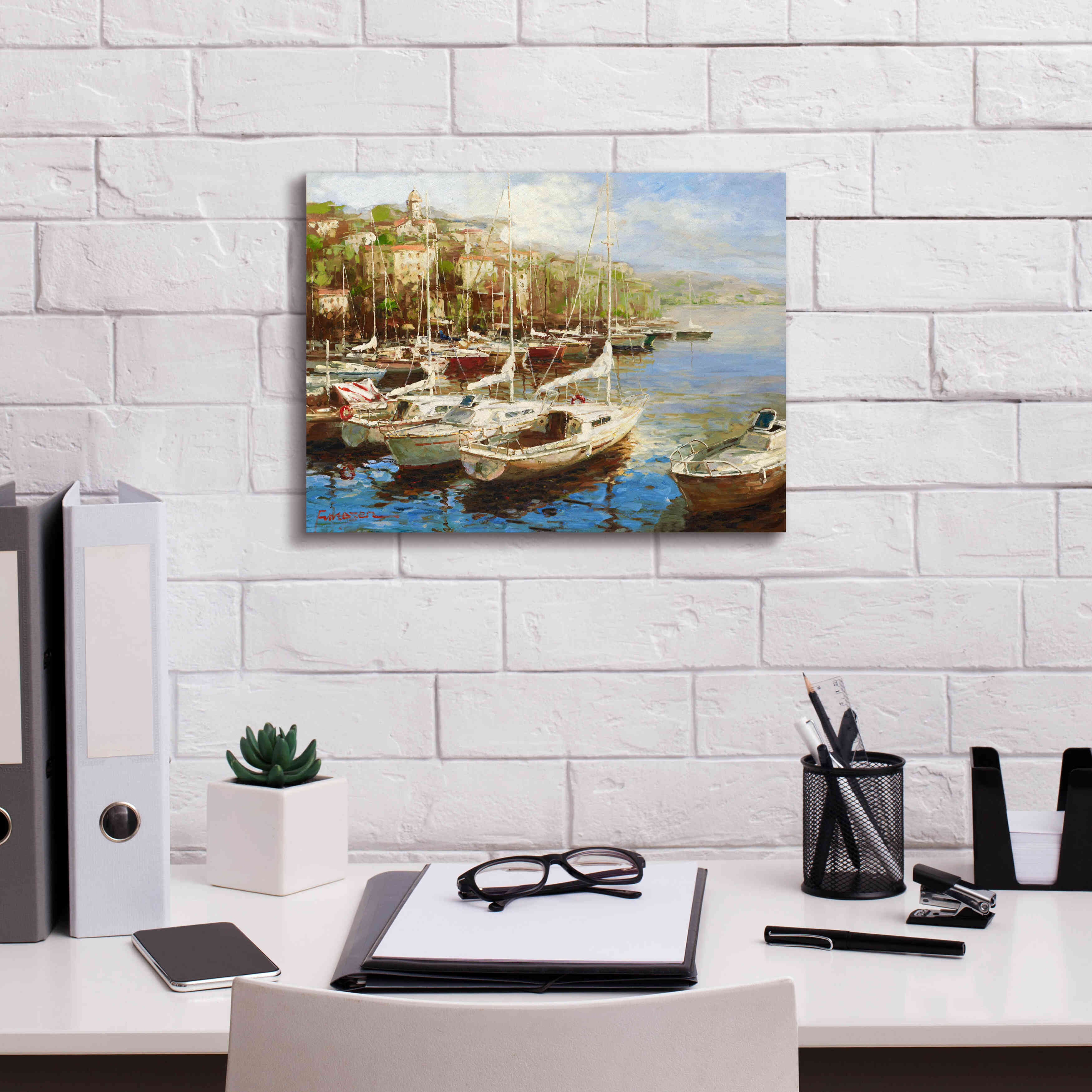 'Harbor Bay' by Furtesen, Giclee Canvas Wall Art,16x12
