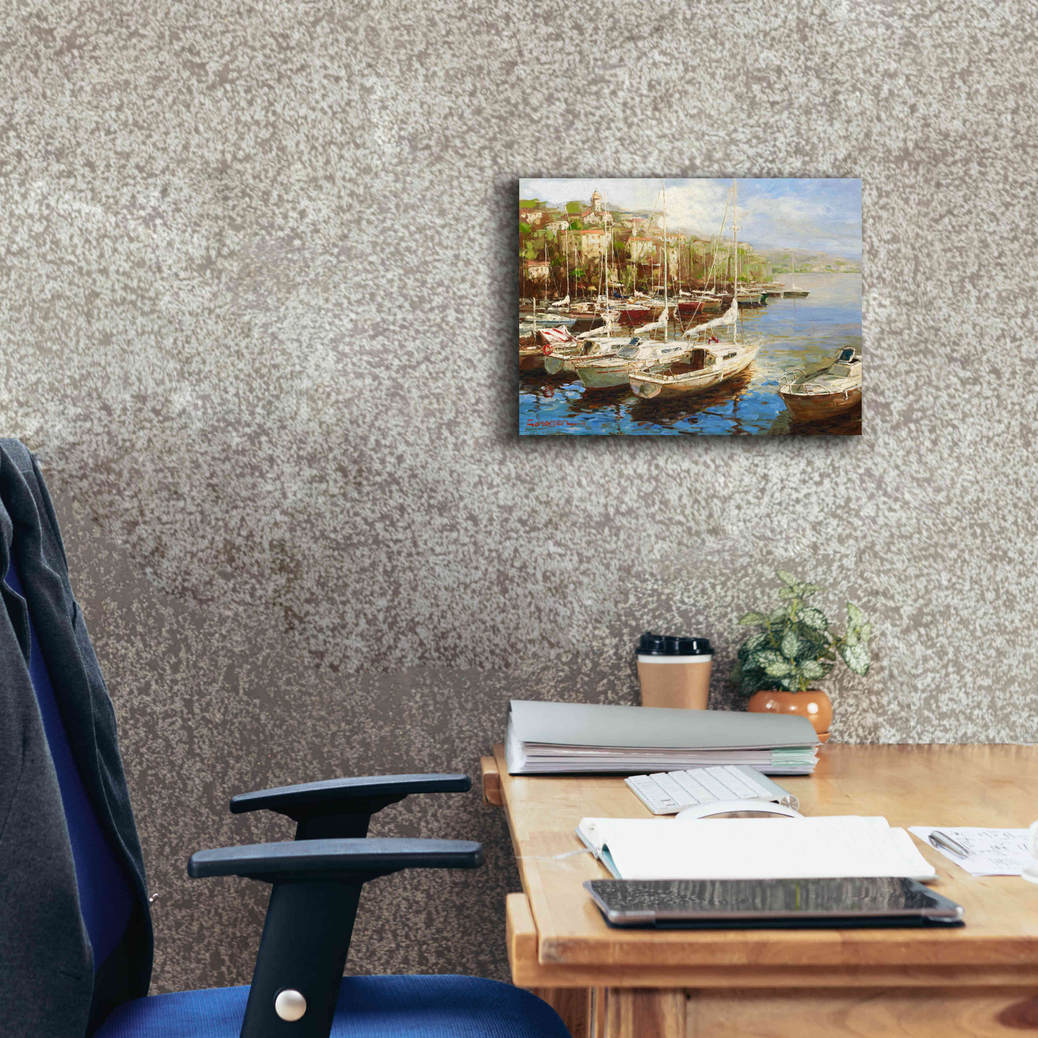 'Harbor Bay' by Furtesen, Giclee Canvas Wall Art,16x12